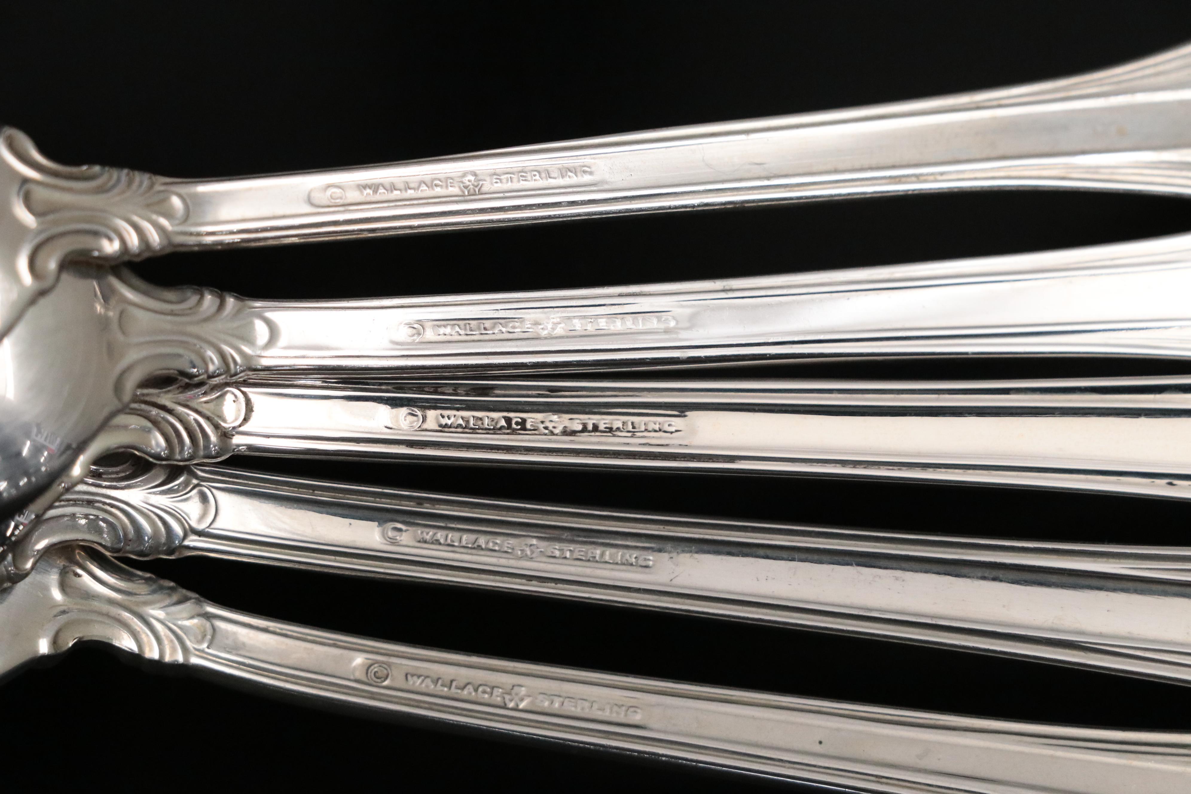 Wallace Sterling Silver "French Regency" Flatware and Serving Utensils