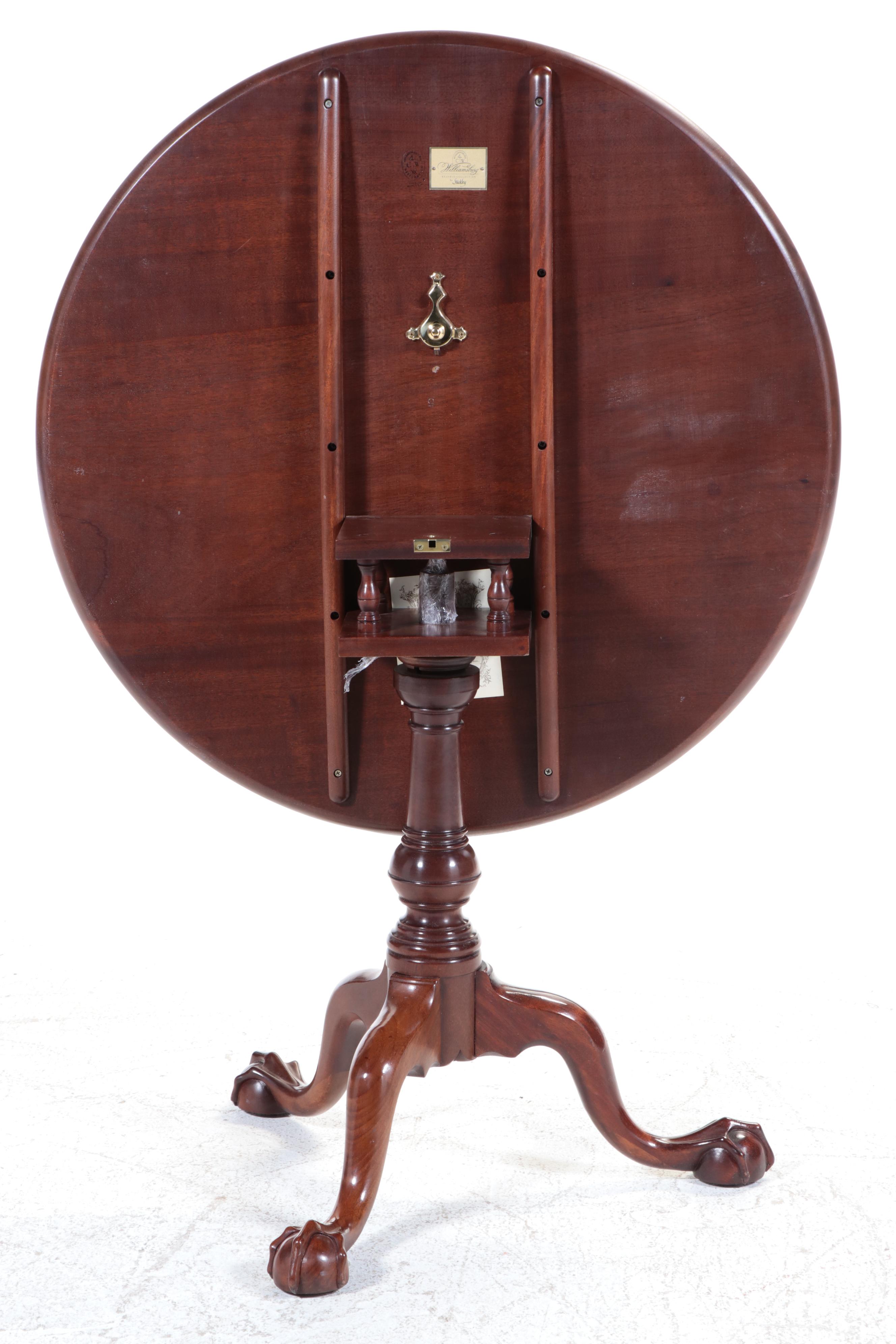 Stickley Williamsburg Reserve Collection Mahogany Birdcage Tilt-Top Table