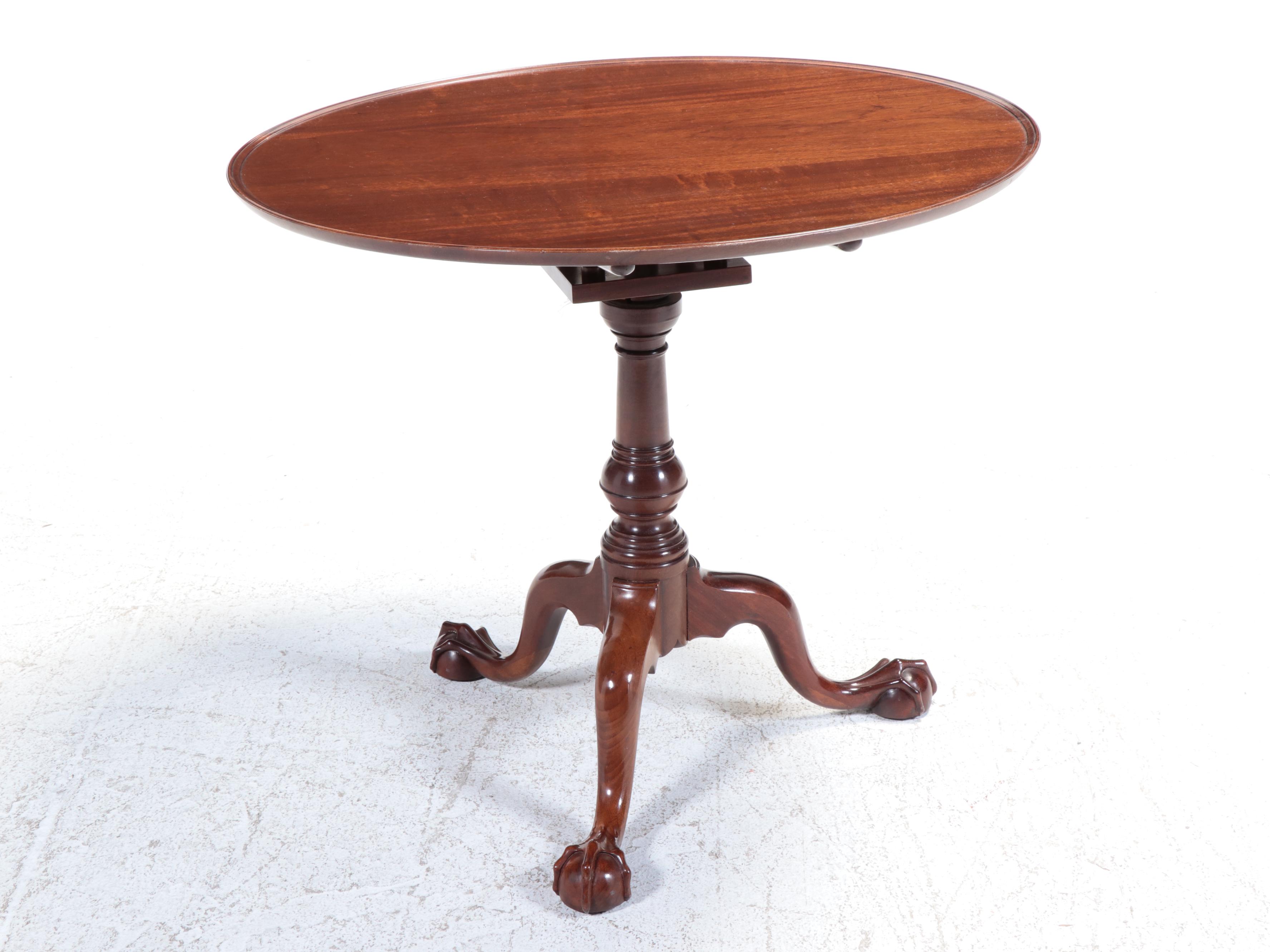 Stickley Williamsburg Reserve Collection Mahogany Birdcage Tilt-Top Table