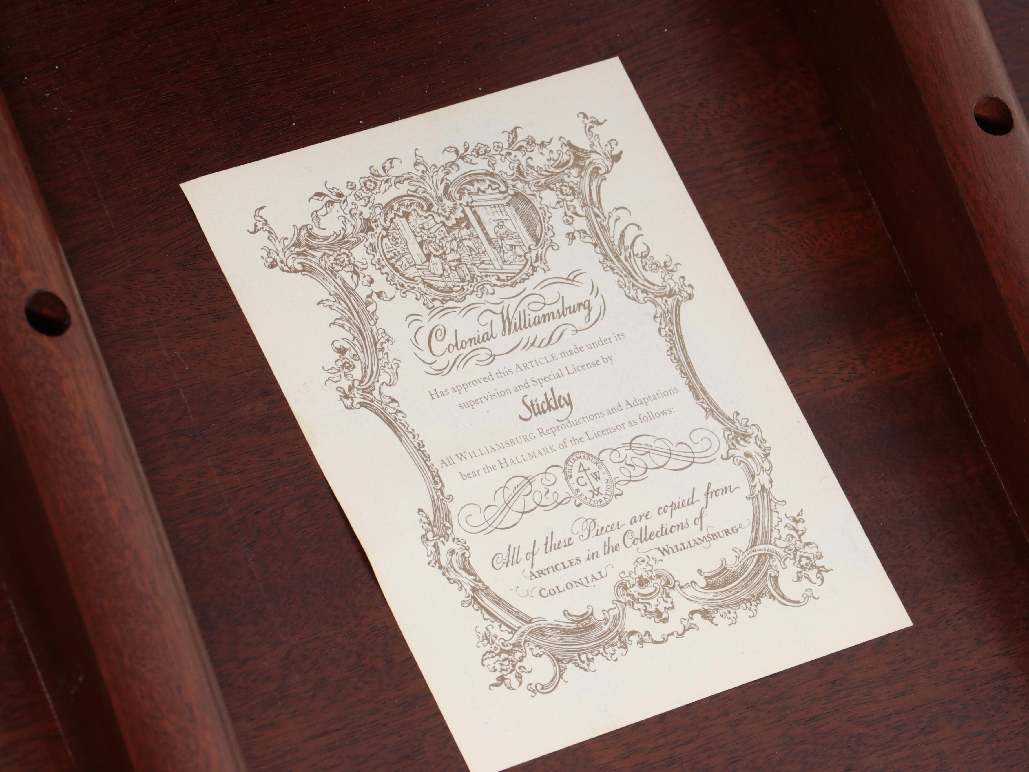 Stickley Williamsburg Reserve Collection Mahogany Birdcage Tilt-Top Table