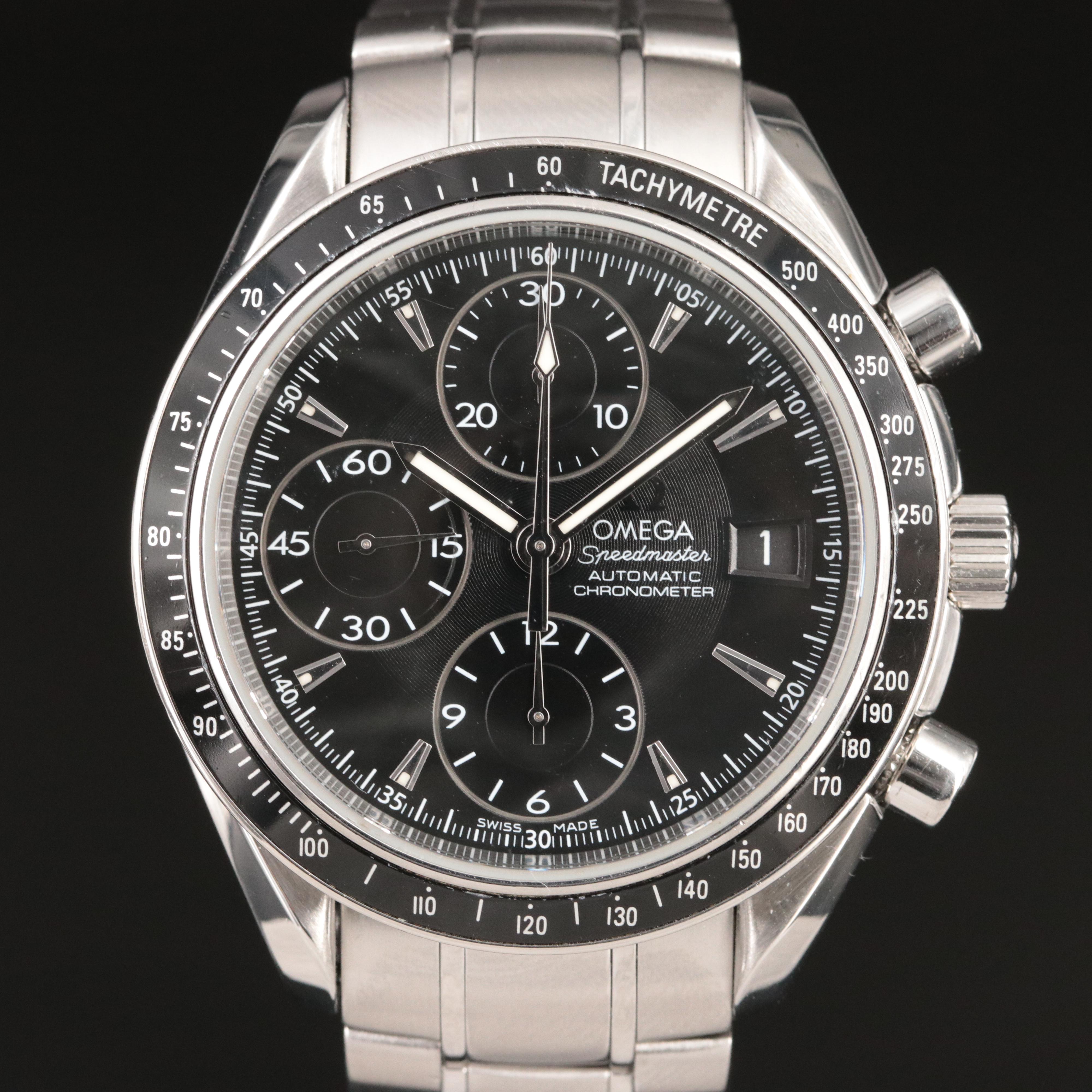 Omega Speedmaster Date Black 40MM Steel Automatic Watch
