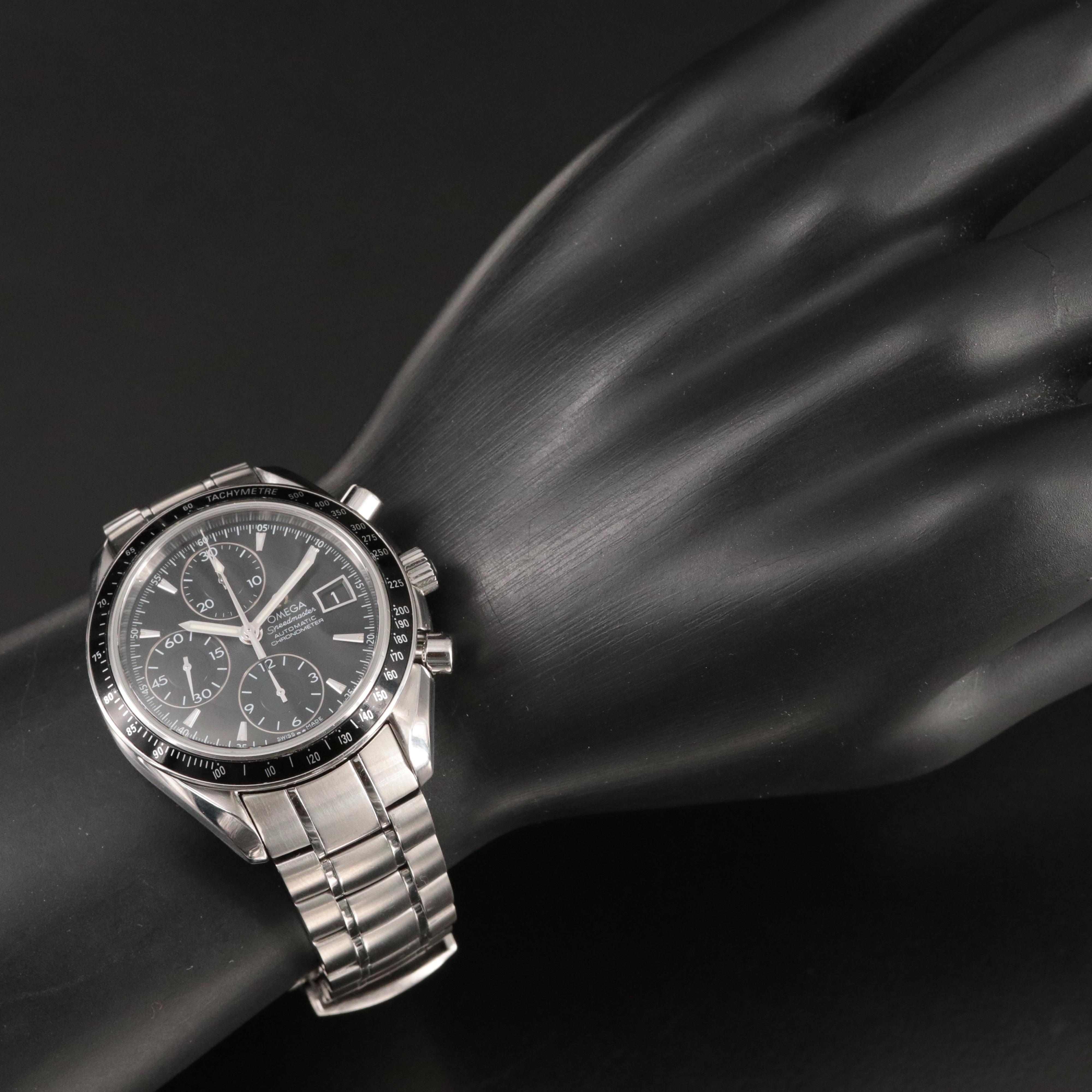 Omega Speedmaster Date Black 40MM Steel Automatic Watch