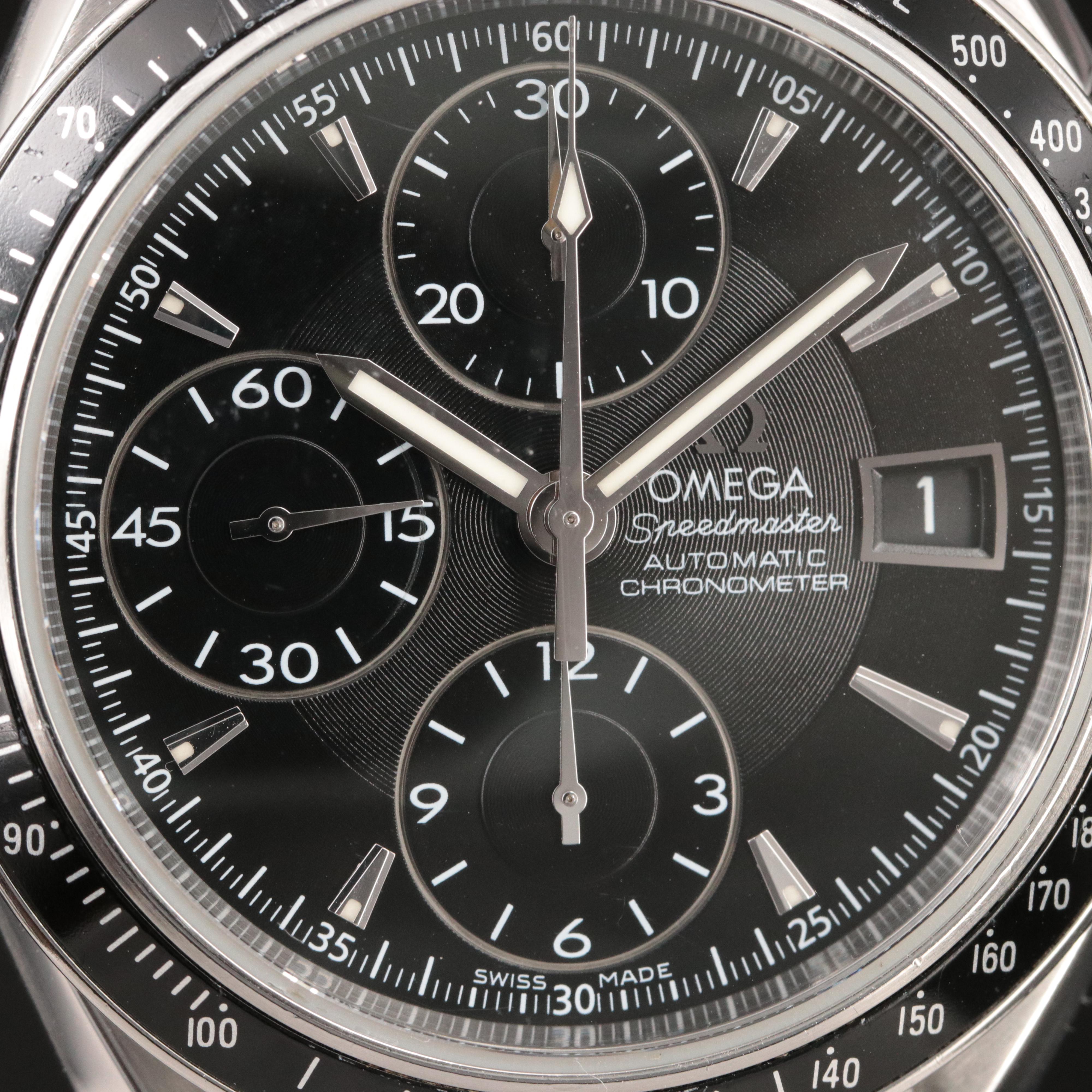 Omega Speedmaster Date Black 40MM Steel Automatic Watch