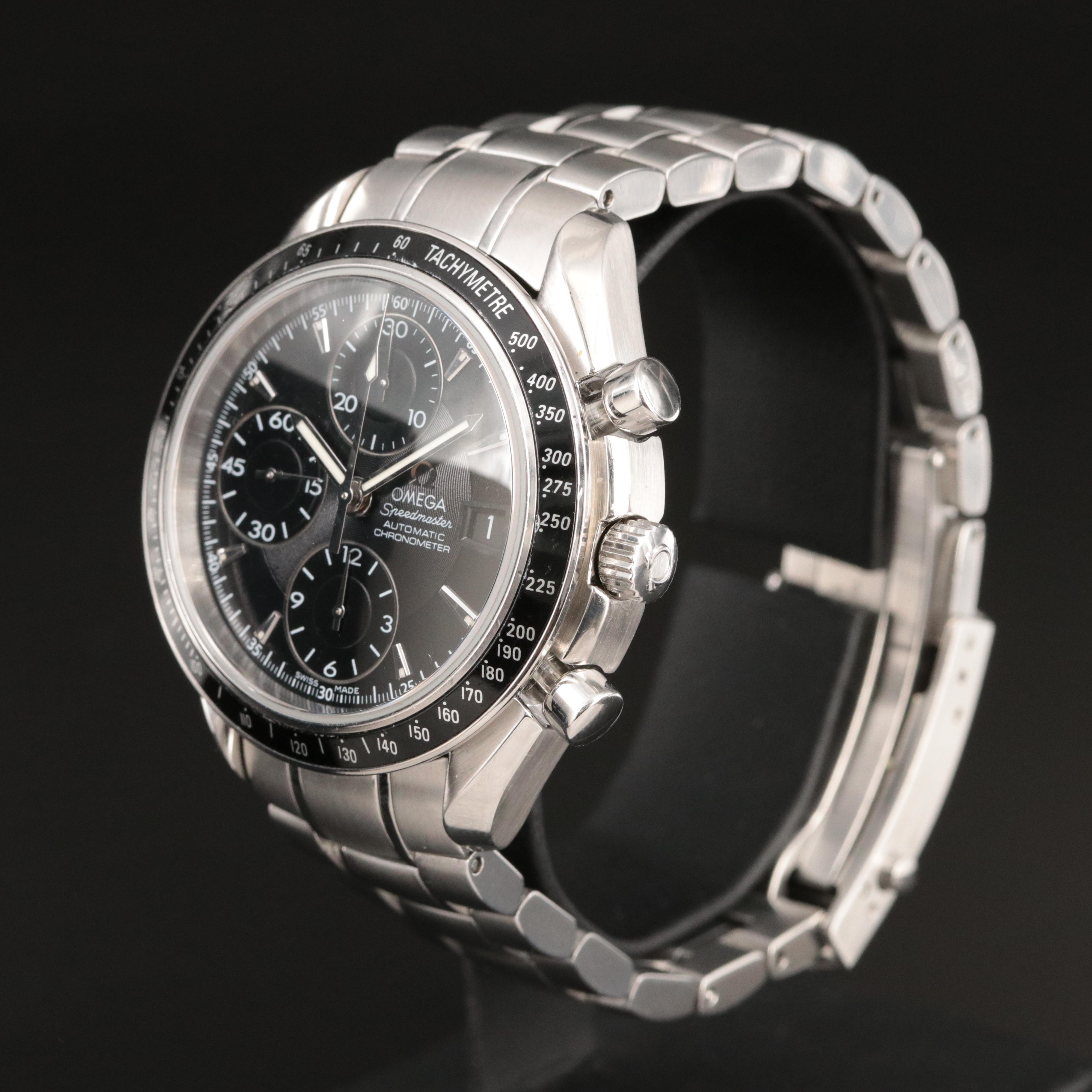 Omega Speedmaster Date Black 40MM Steel Automatic Watch