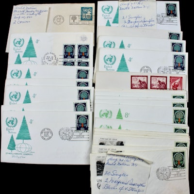 Large Group of Over 800 U.N. First Day Covers, 1956 to 1962