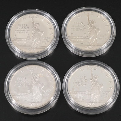 Four 1986 Statue of Liberty Commemorative Proof Silver Dollars