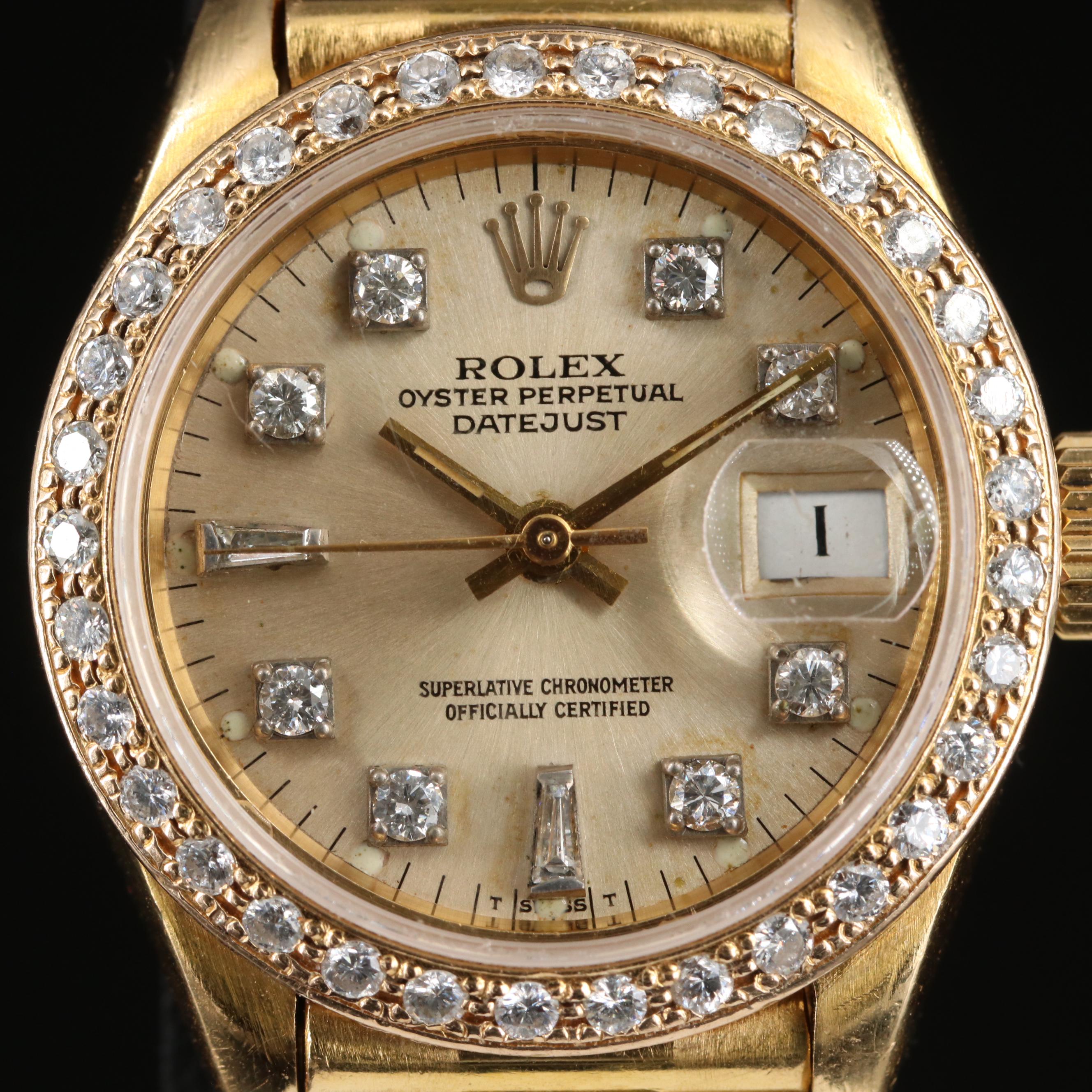 1983 Rolex Custom Diamond Bezel and Dial Datejust Watch