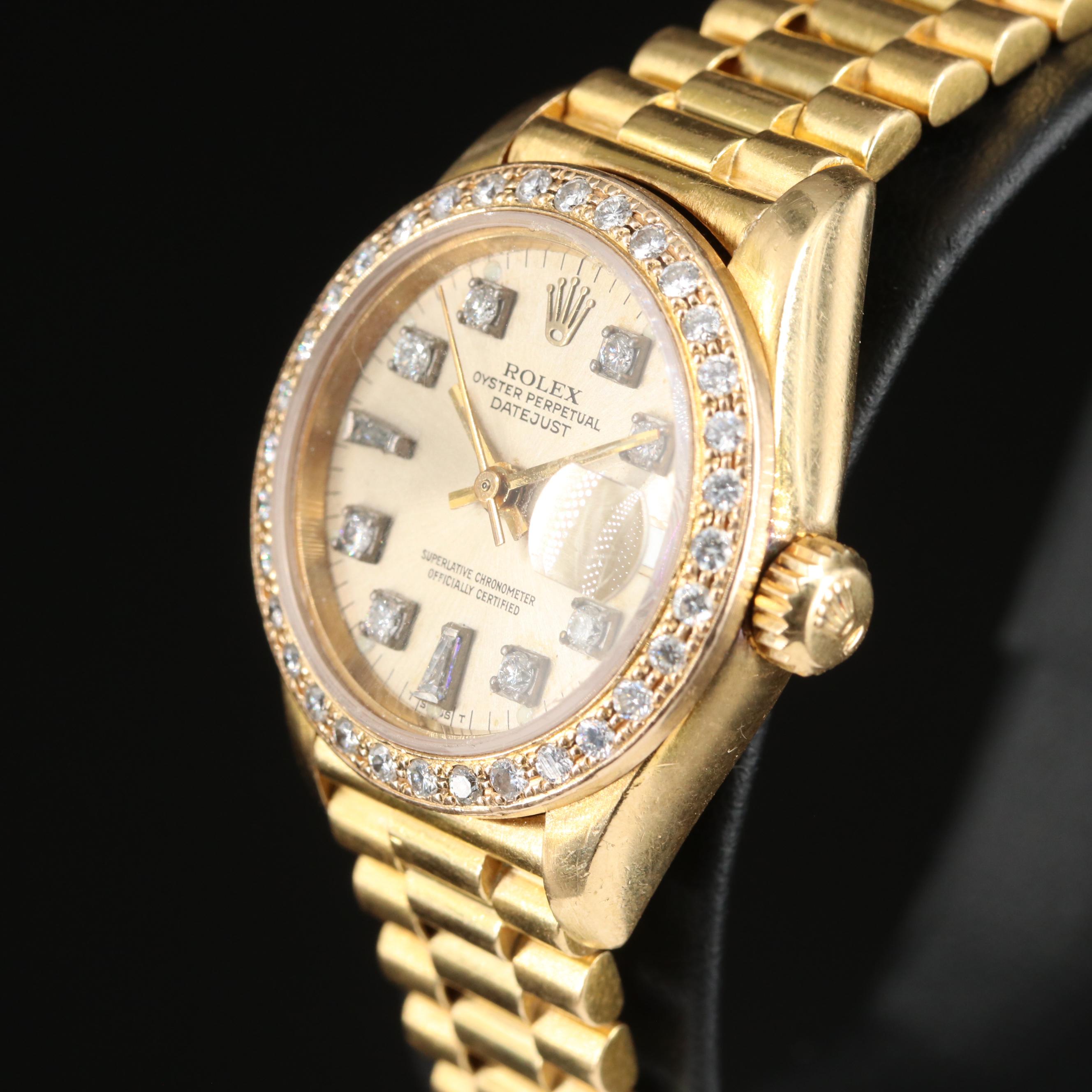 1983 Rolex Custom Diamond Bezel and Dial Datejust Watch