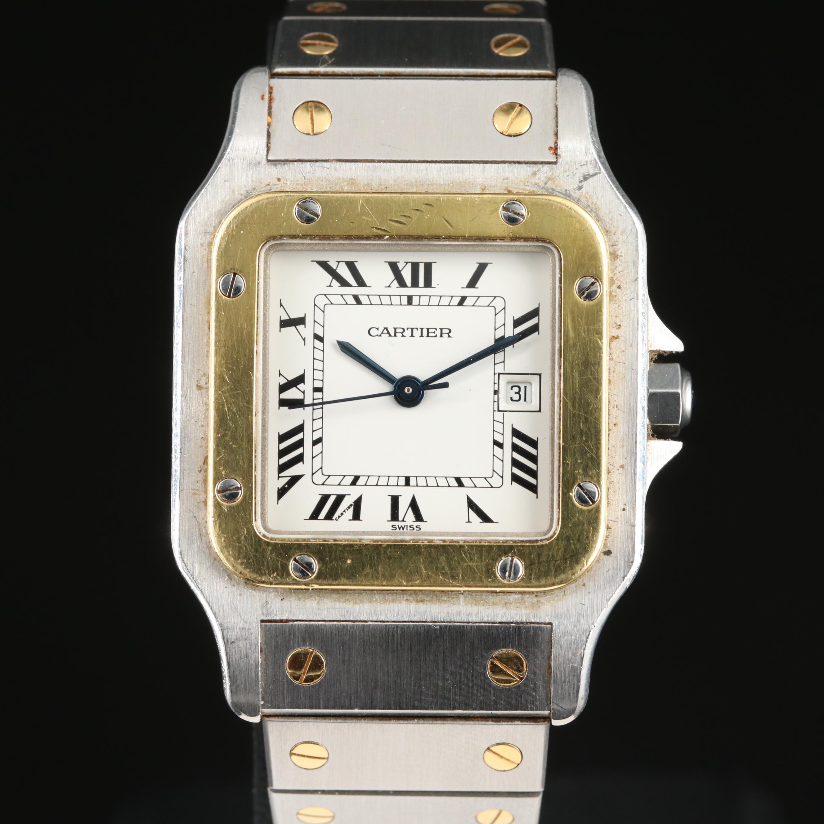 Cartier Santos de Cartier Automatique Steel Gold Square Watch