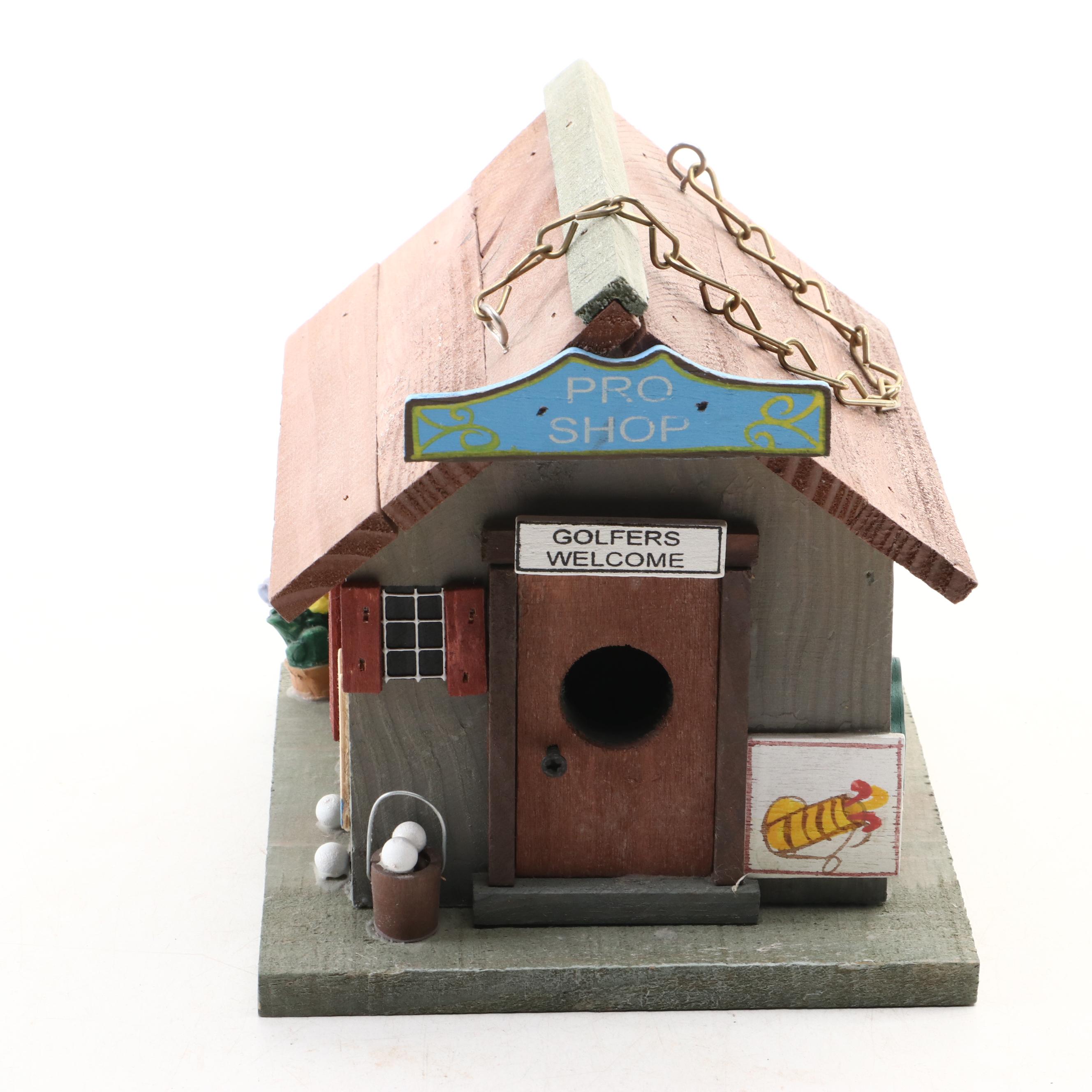 Wooden Birdhouses Including Golf and Snowman Themed