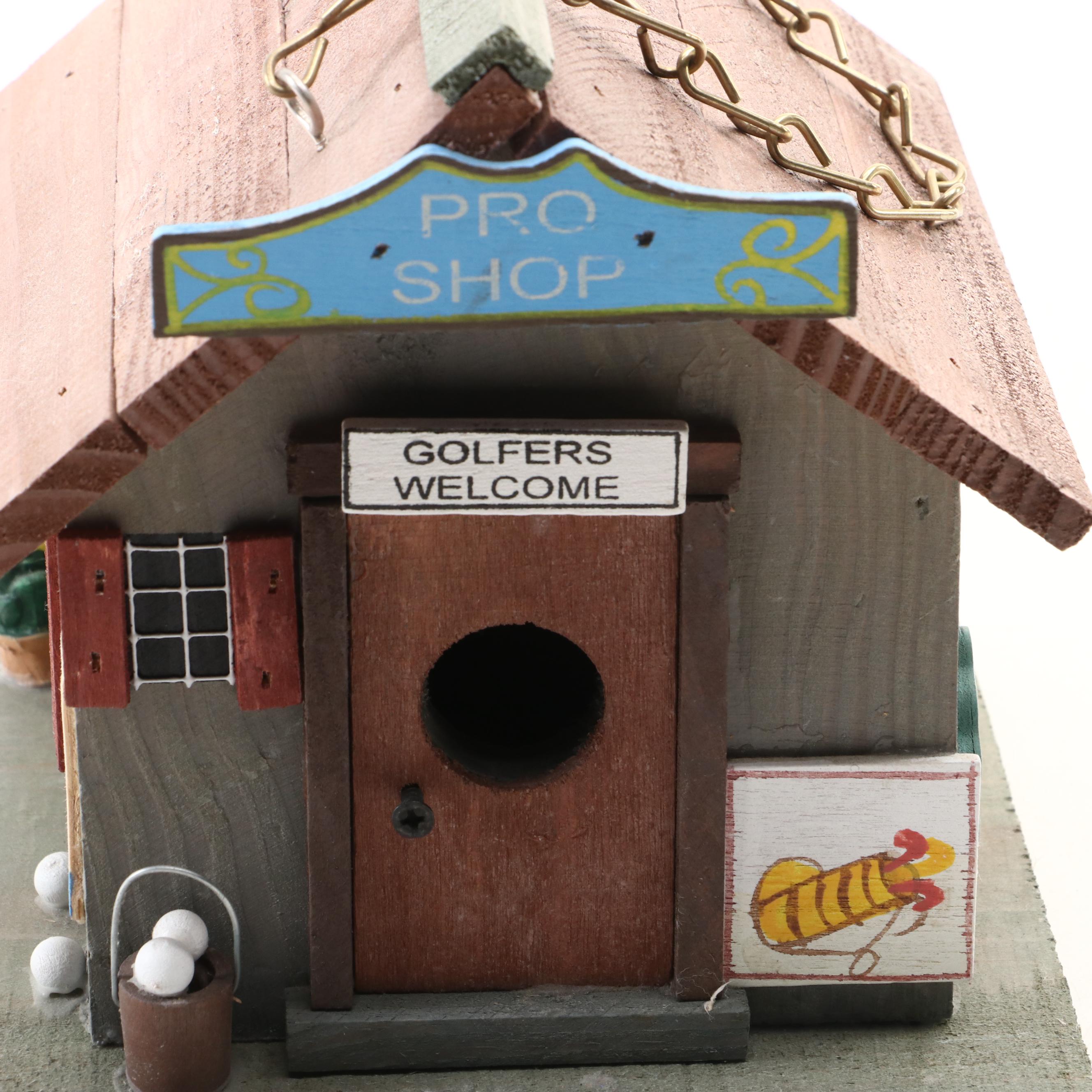 Wooden Birdhouses Including Golf and Snowman Themed