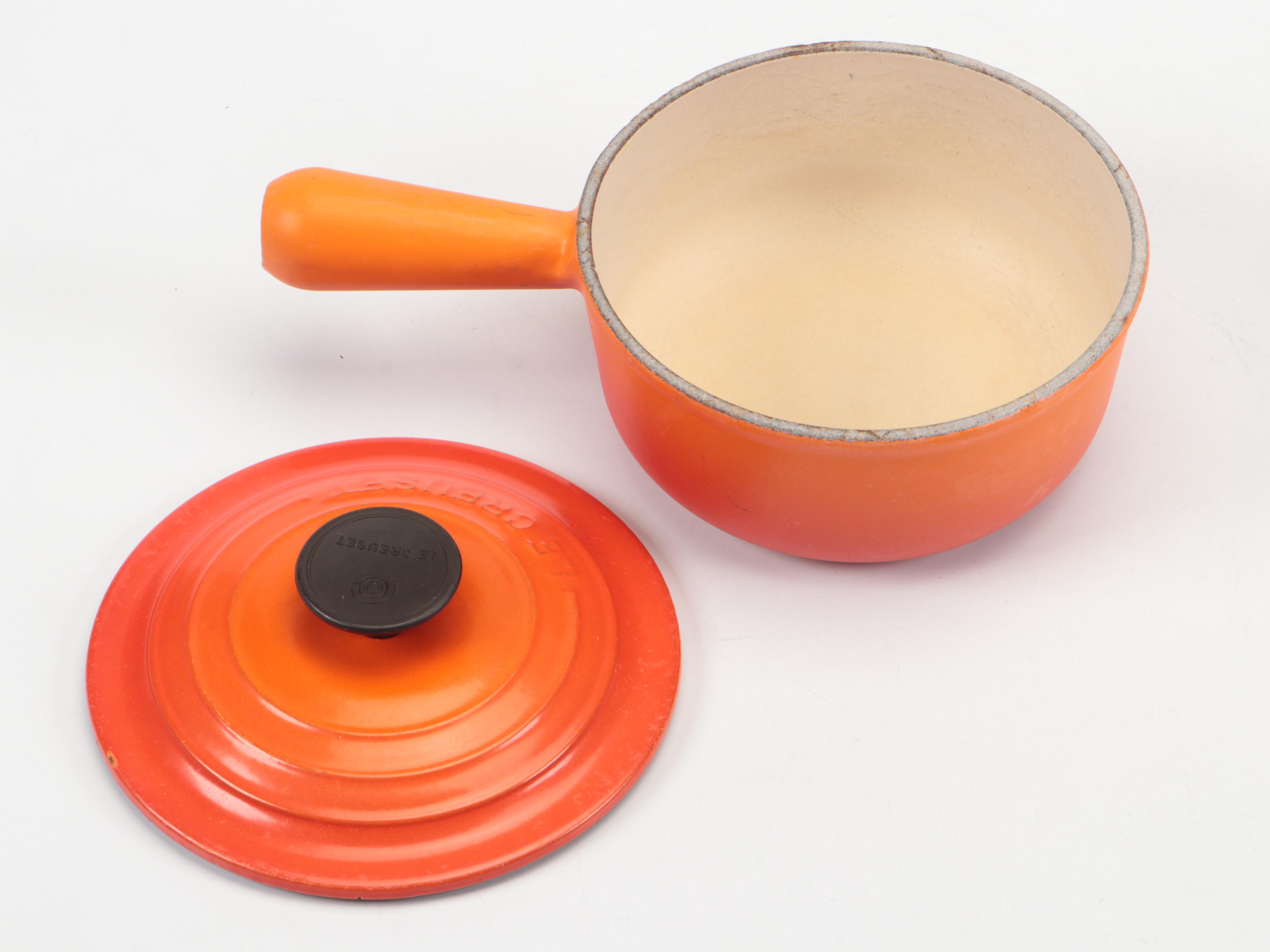 Le Creuset Enameled Cast Iron Sauce Pans and Skillet with Au Gratin Dishes