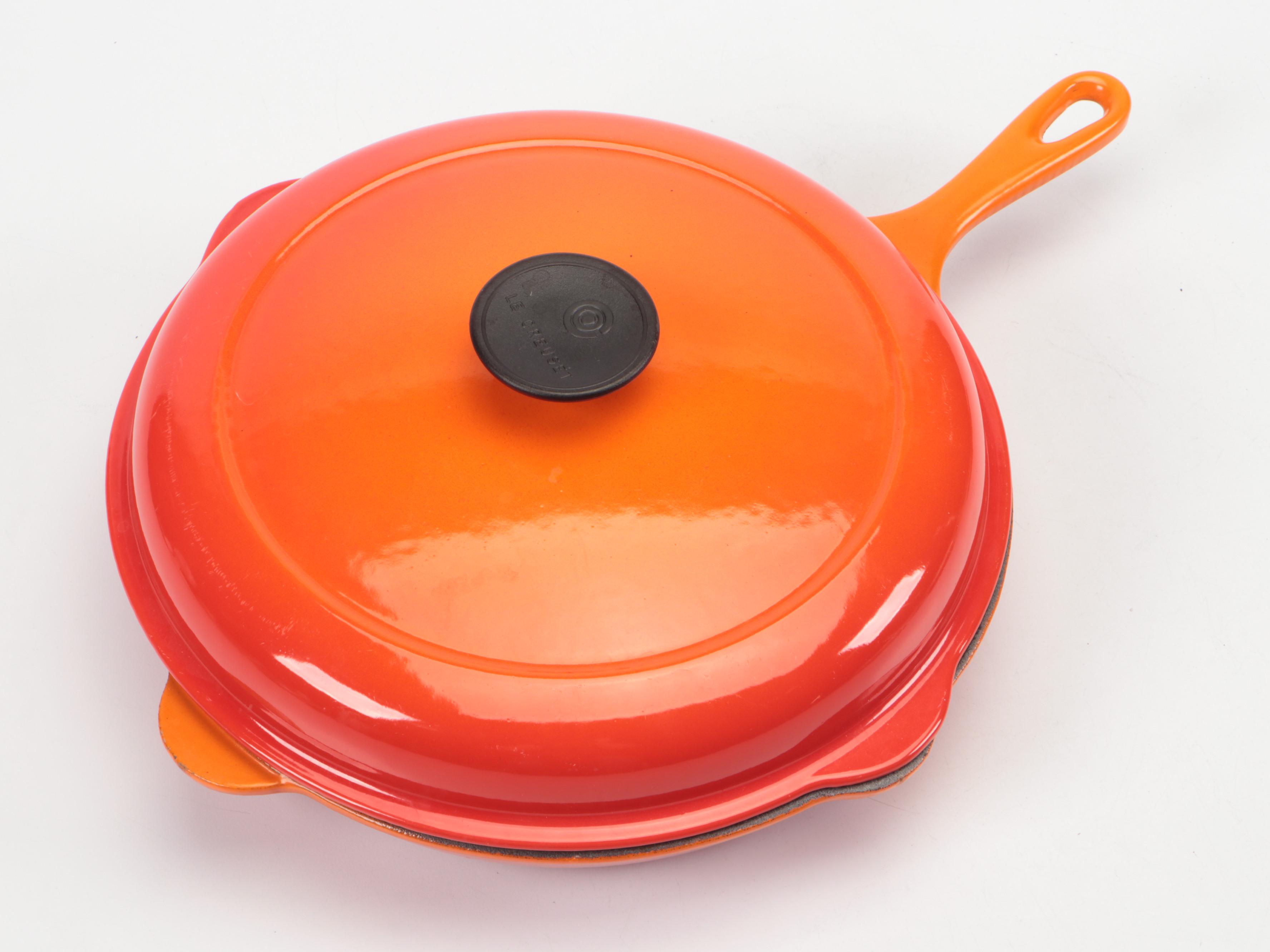 Le Creuset Enameled Cast Iron Sauce Pans and Skillet with Au Gratin Dishes