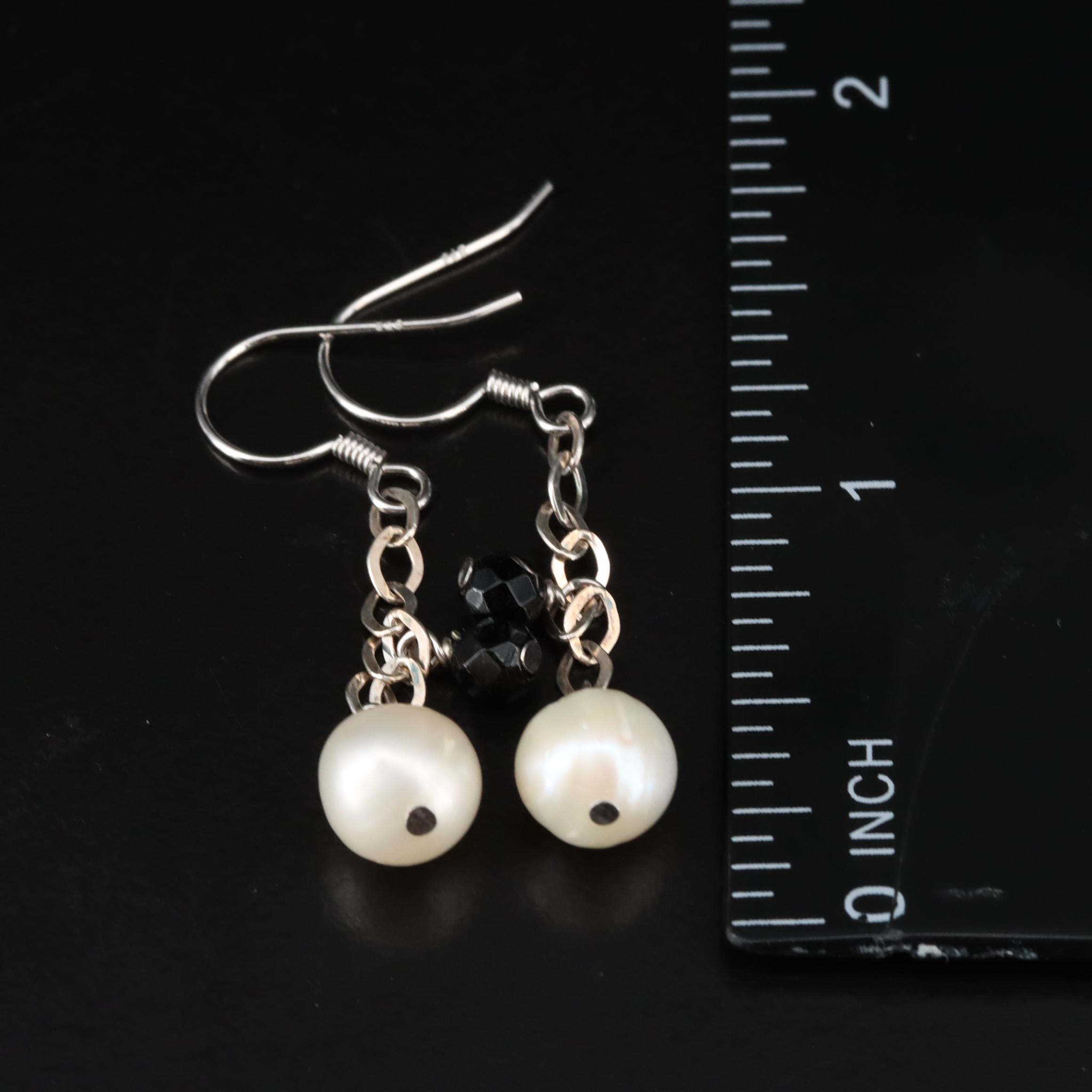 Sterling Pearl and Black Onyx Jewelry Set