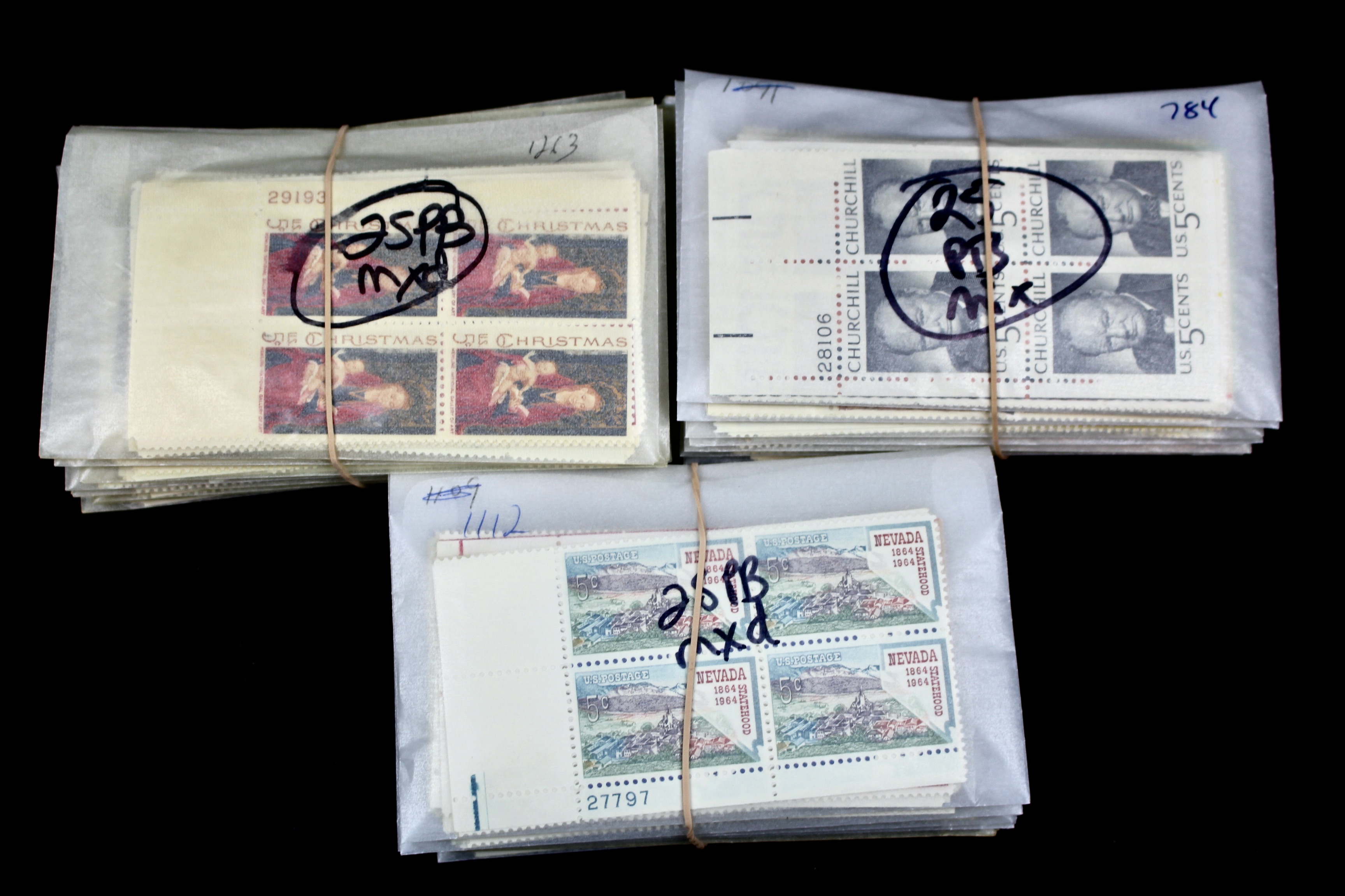 700 U.S. 5-Cent Postage Stamp Plate Blocks, 1960s