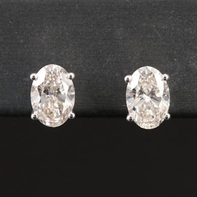 14K 2.28 CTW Lab Grown Diamond Solitaire Earrings