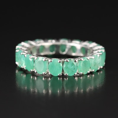 Sterling Emerald Eternity Ring
