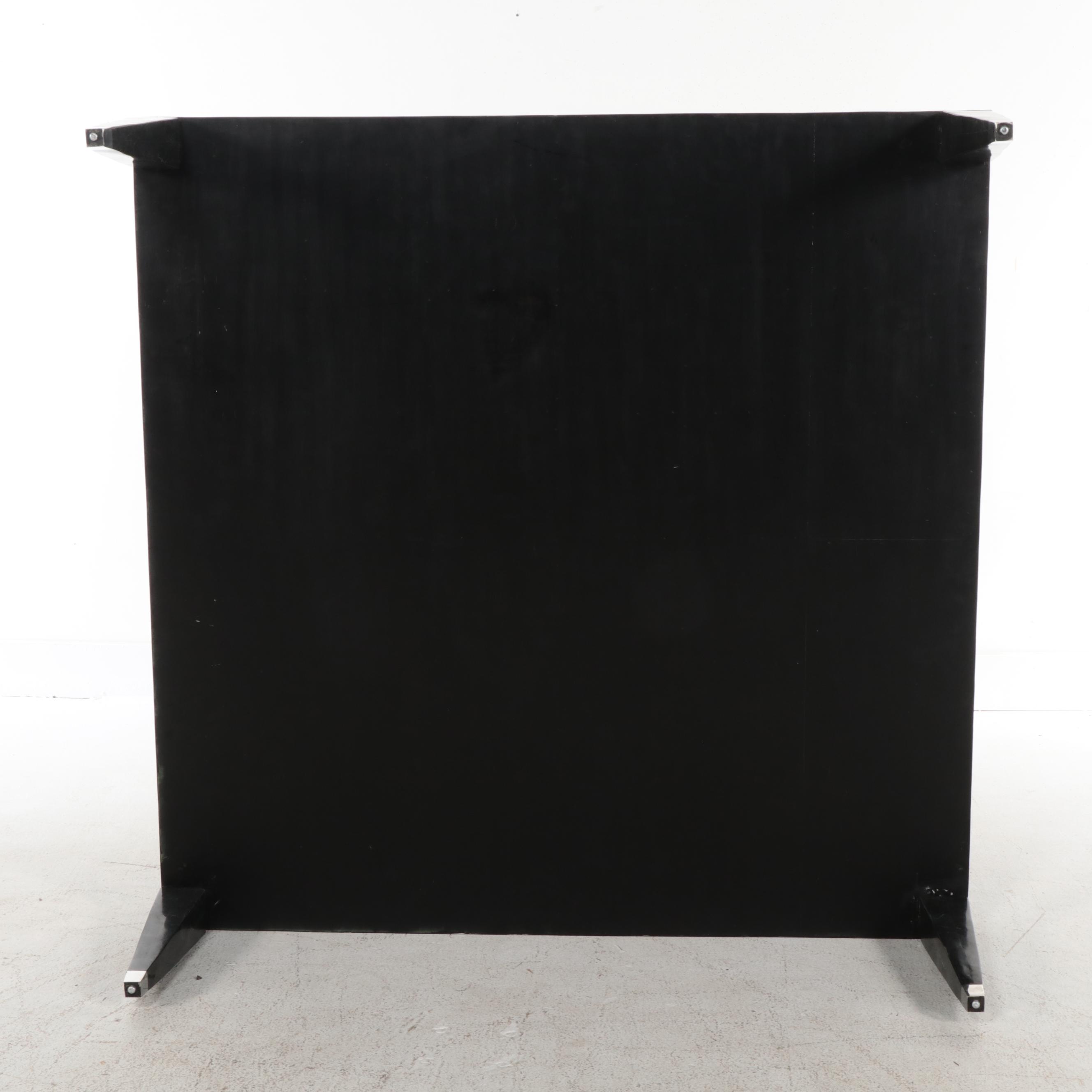 Italian Modern Marble and Inlaid Chromed Metal Coffee Table, 1970s