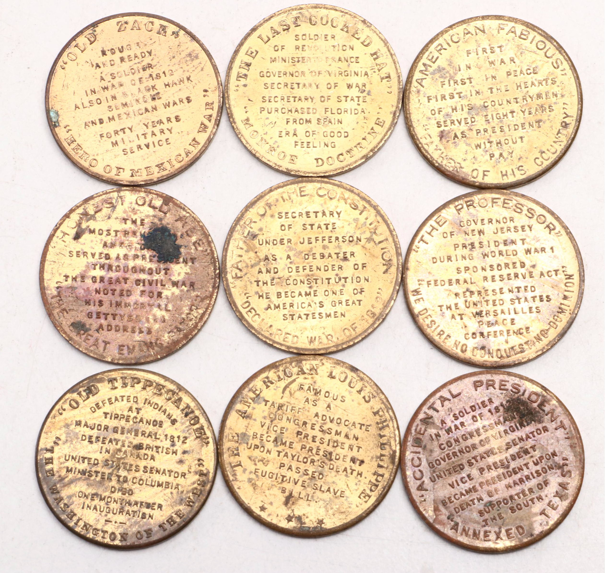 James Madison, George Washington and Other Presidential Tokens