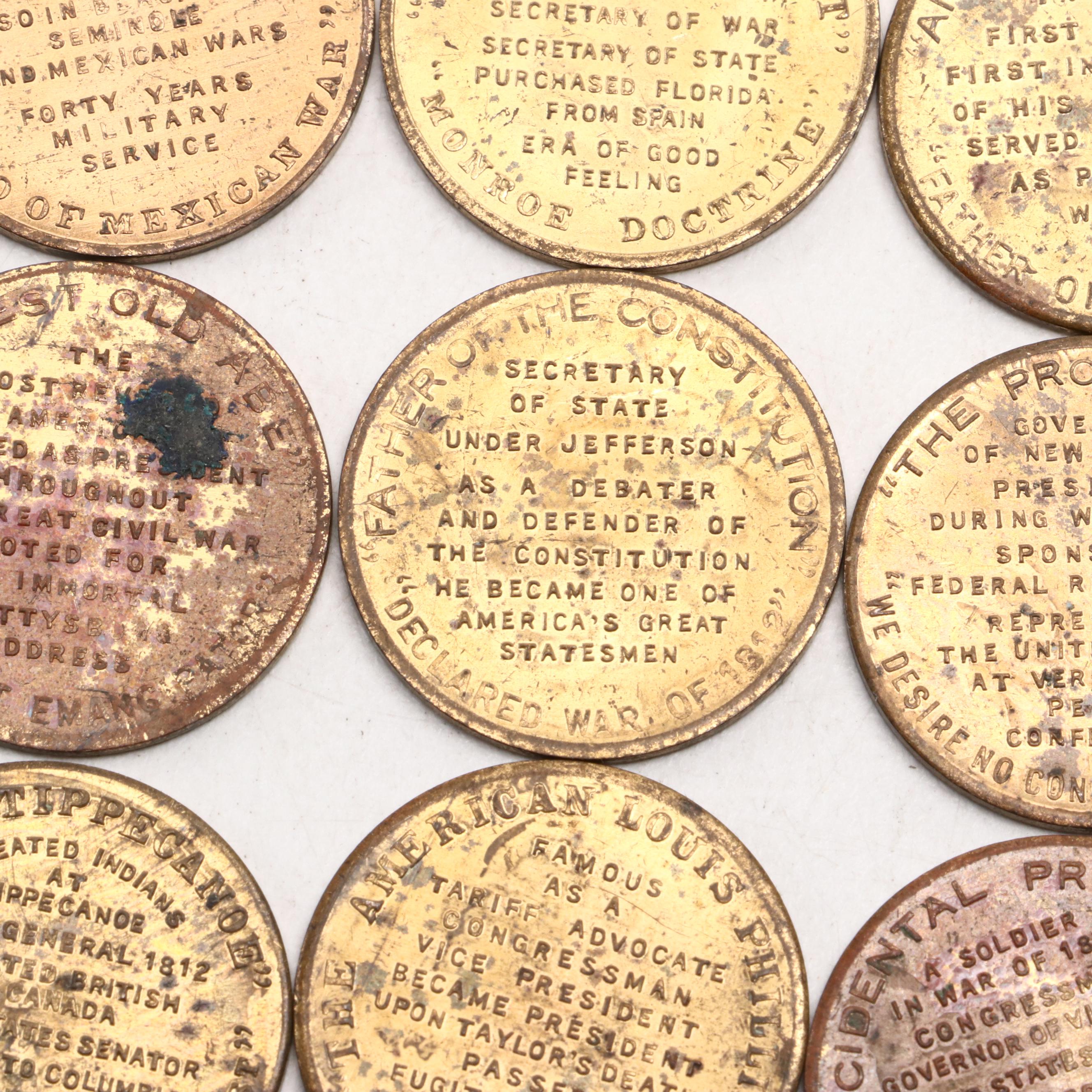 James Madison, George Washington and Other Presidential Tokens