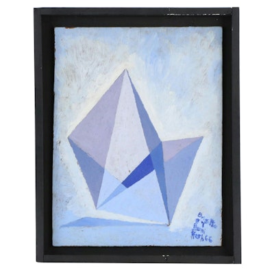 Beni E. Kosh Abstract Geometric Oil Painting "Brigitte #7," 1966