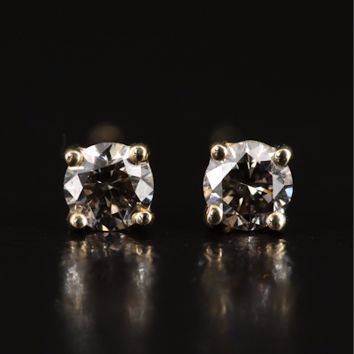 14K 0.25 CTW Fancy Brown Lab Grown Diamond Stud Earrings