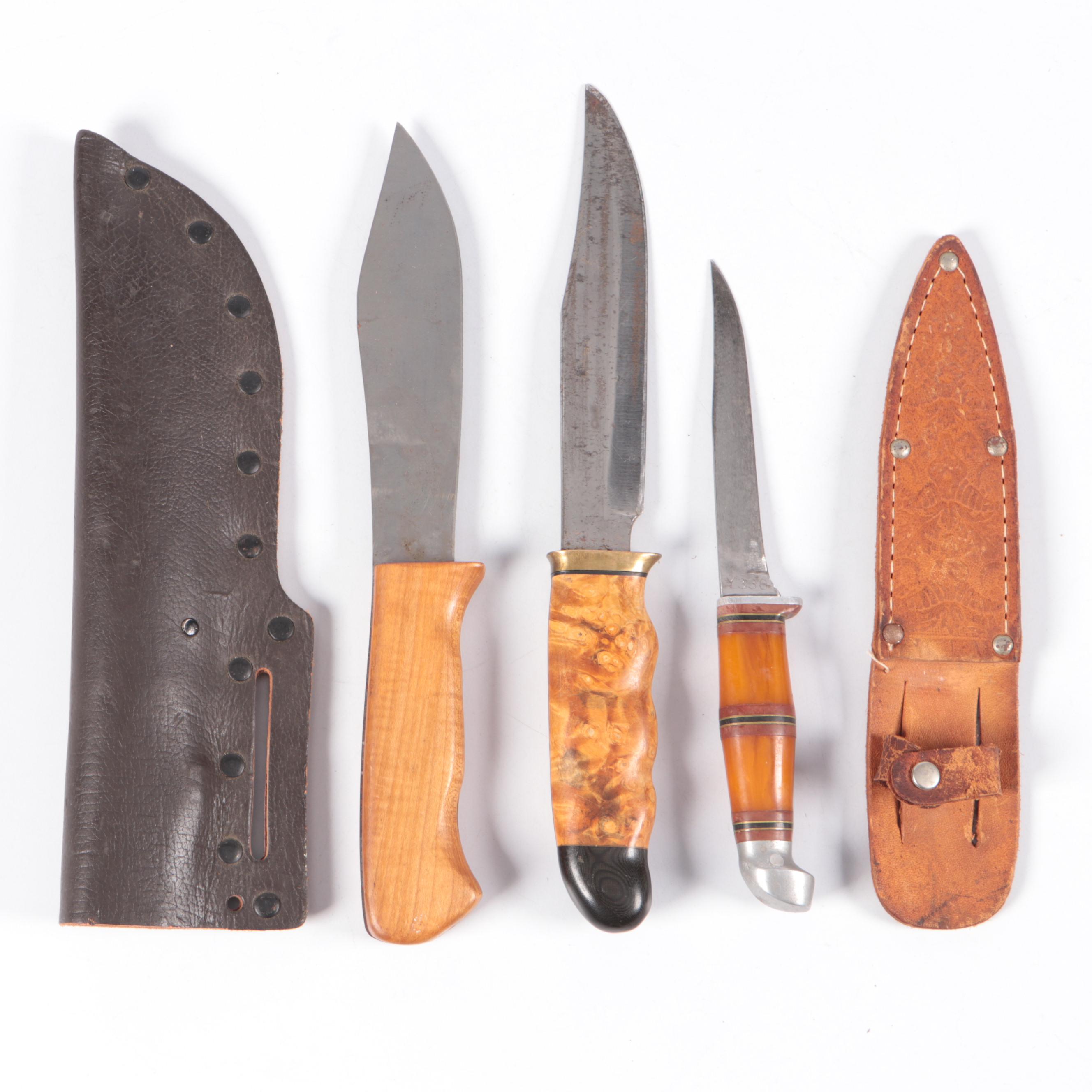 Red River and Kinfolks Fixed Blade Knives with Sheaths and More