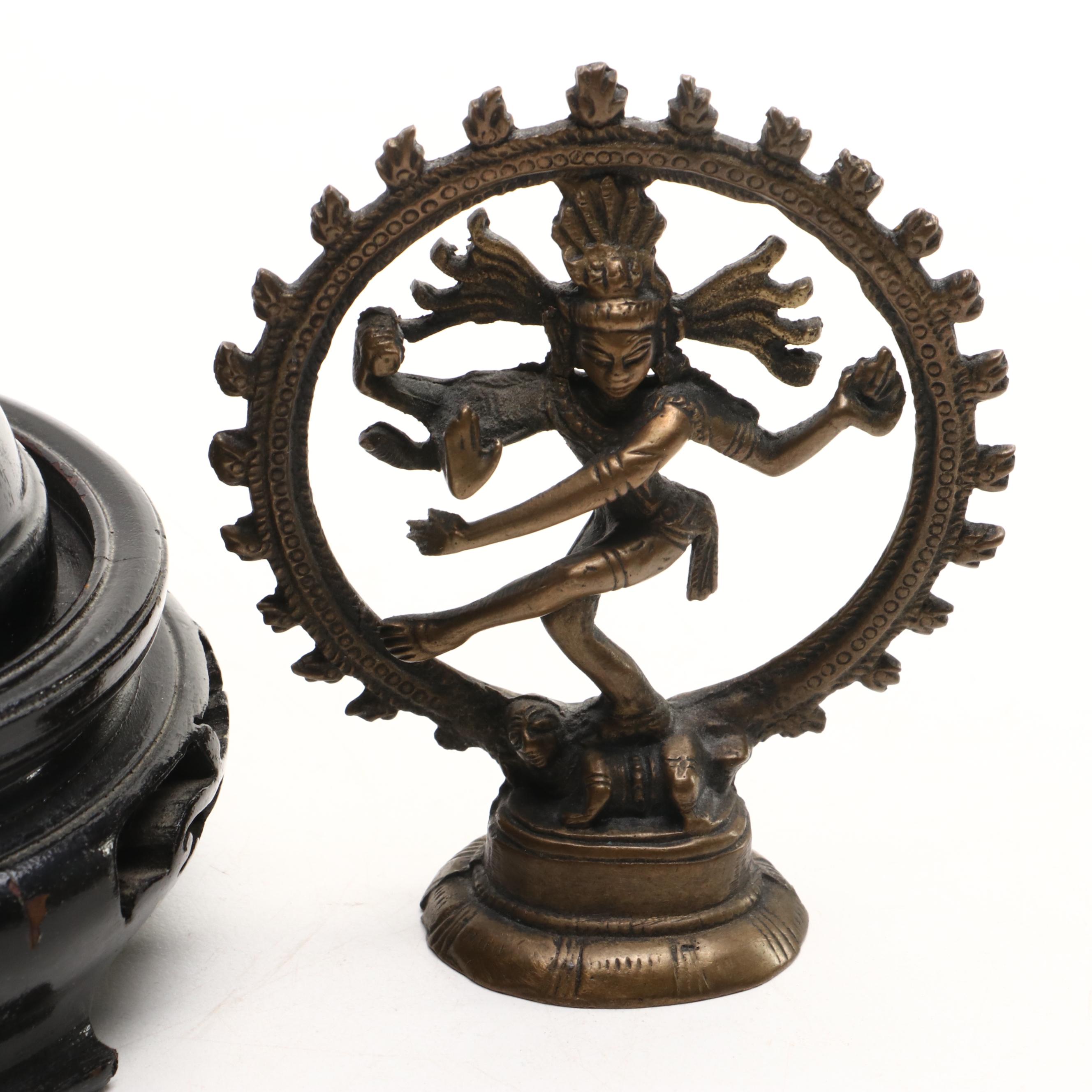 Tibetan Bronze Tara, Japanese Bronze Candlestick, Vantine's Iron Censer and More