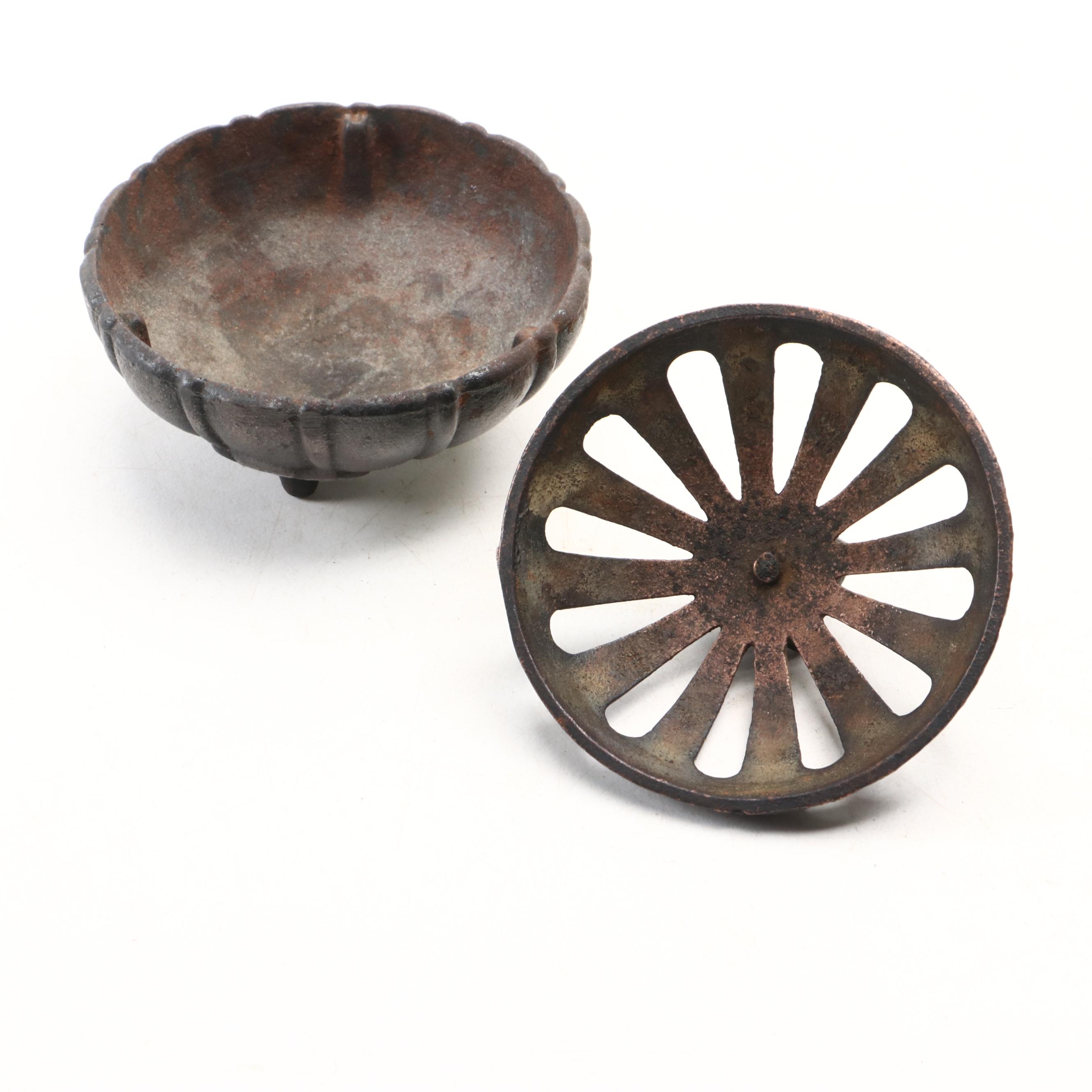 Tibetan Bronze Tara, Japanese Bronze Candlestick, Vantine's Iron Censer and More