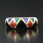 14K Gemstone Inlay Ring