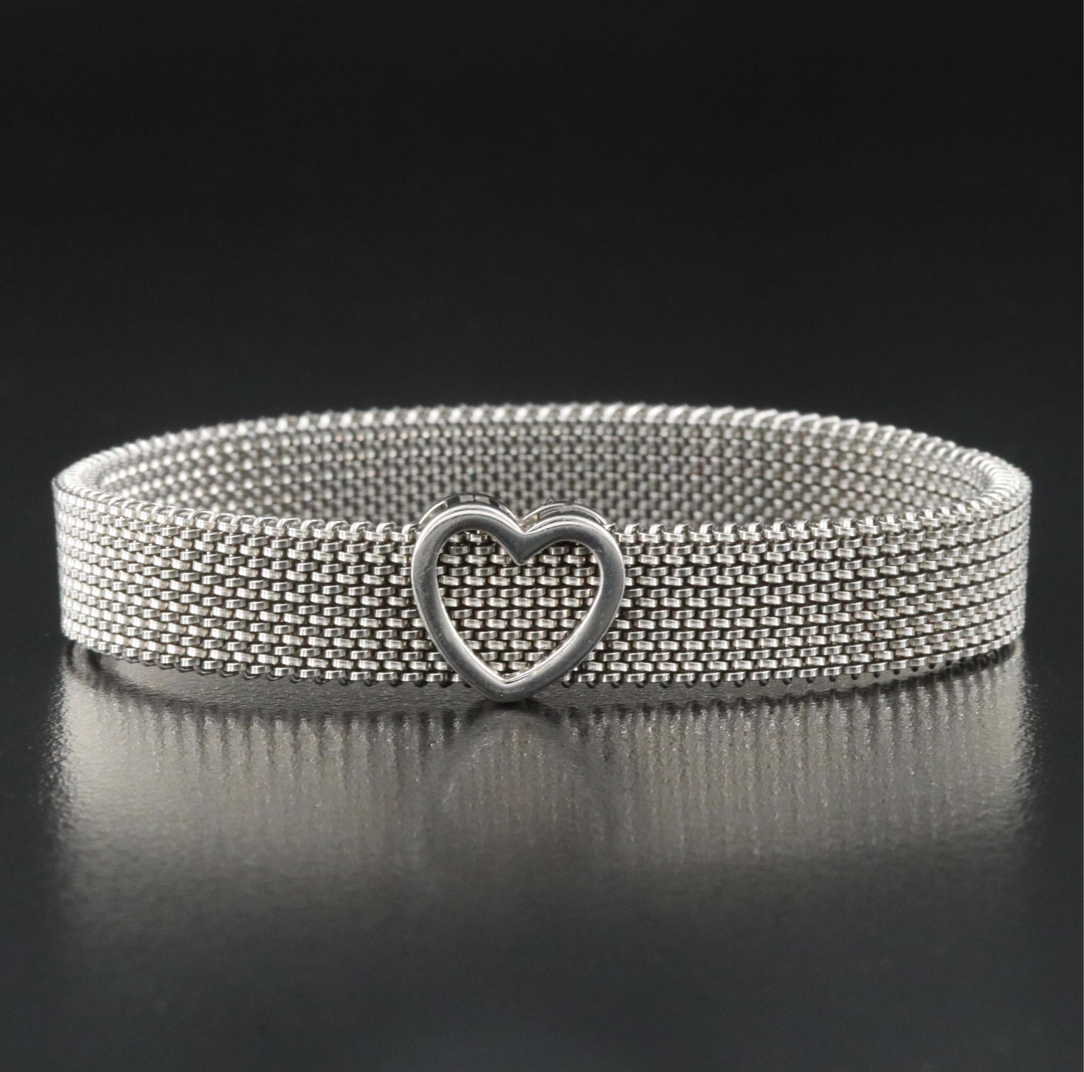 Tiffany & Co. Steel Heart Mesh Bracelet