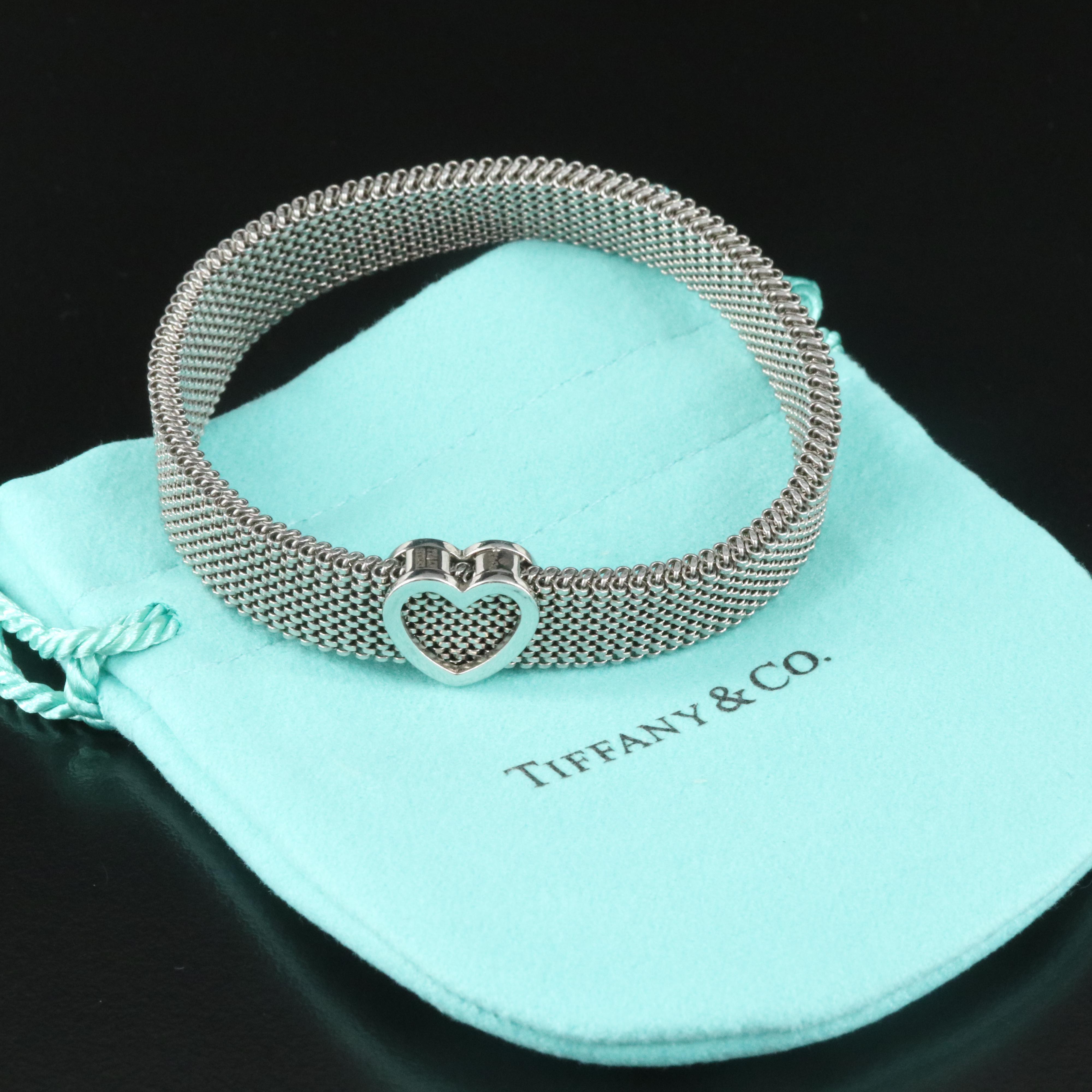 Tiffany & Co. Steel Heart Mesh Bracelet