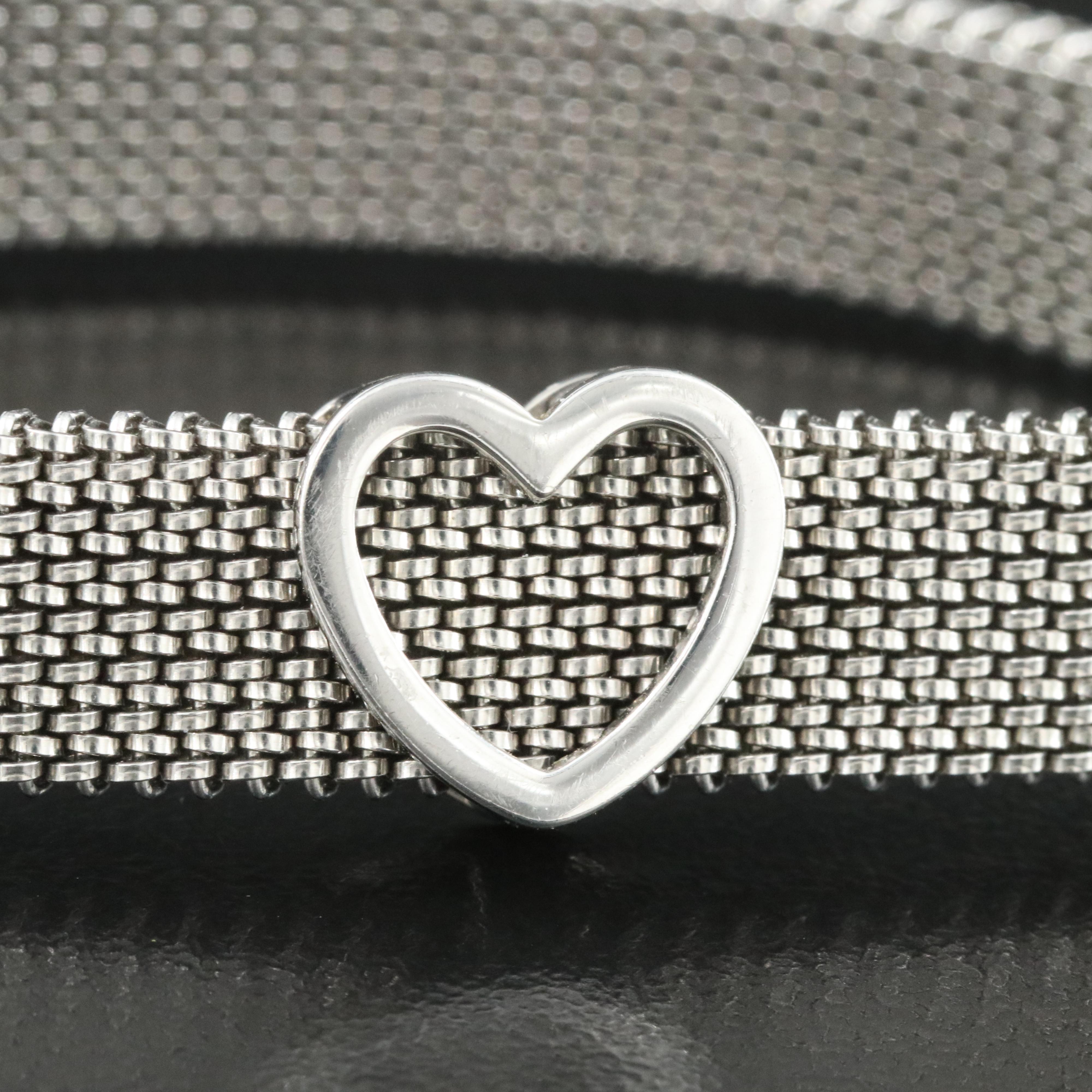 Tiffany & Co. Steel Heart Mesh Bracelet