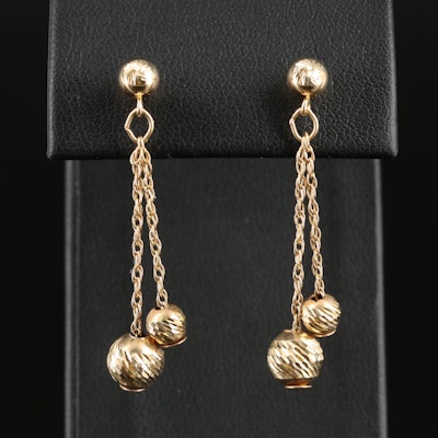 14K Faceted Bead Earrings