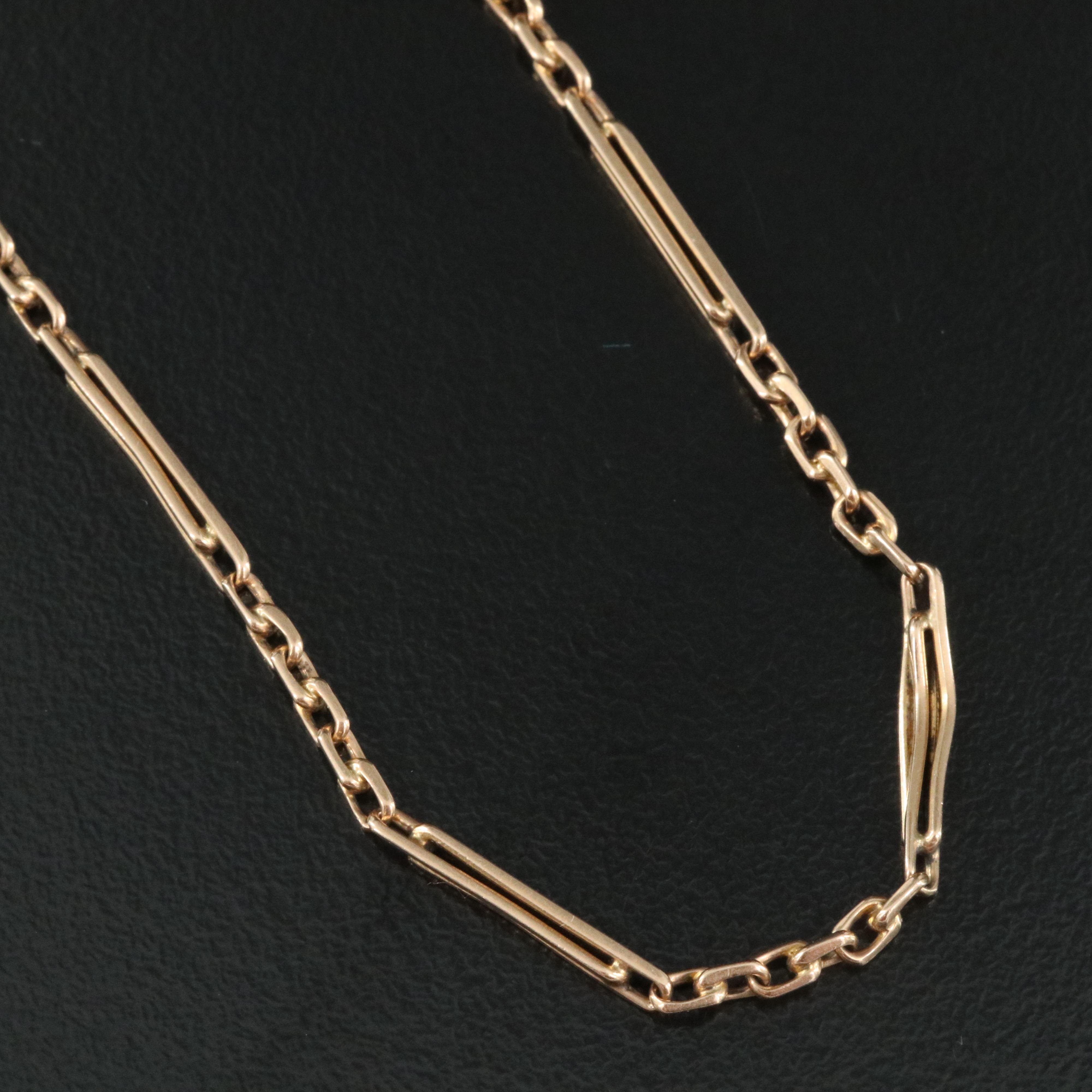 14K Fancy Link Fob Chain