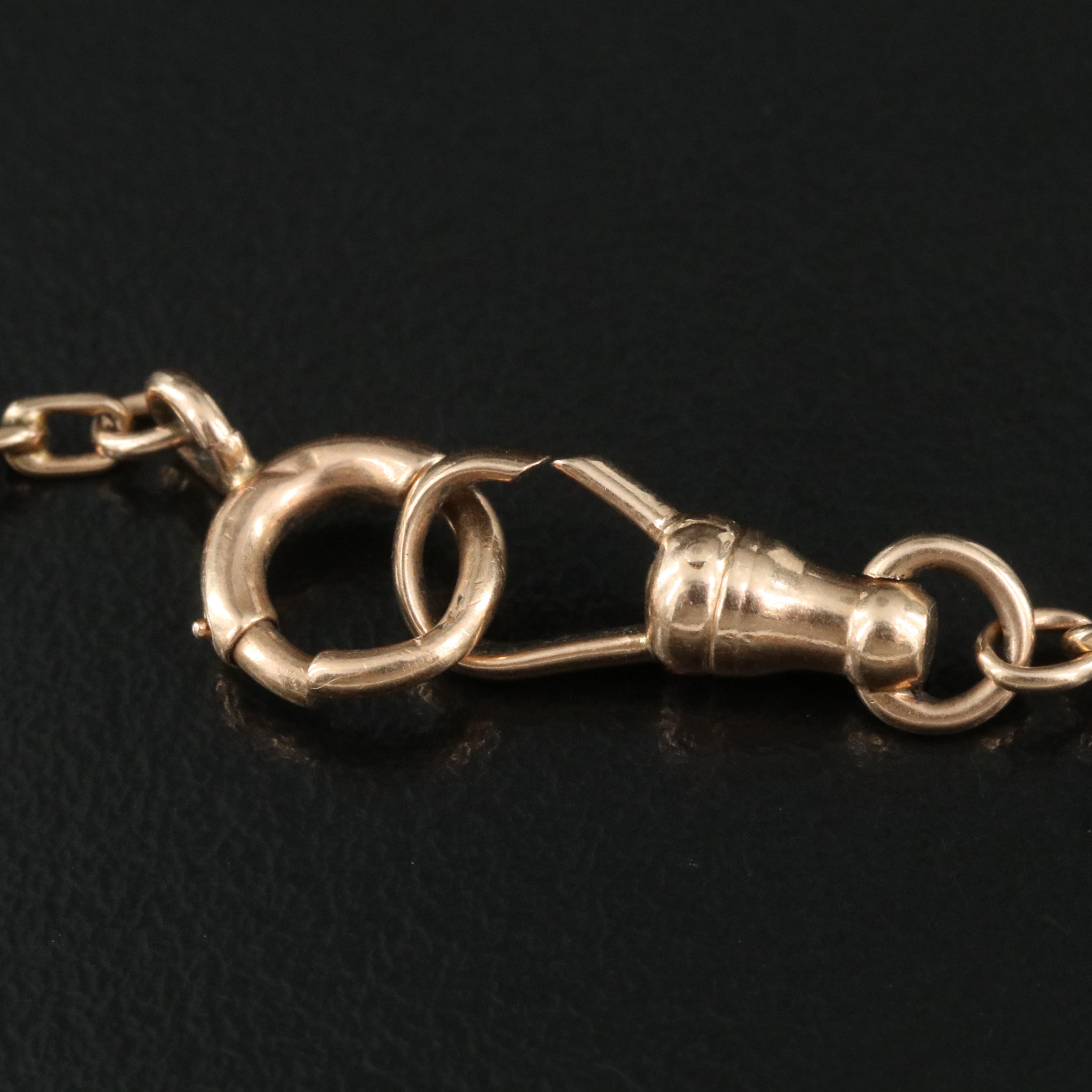 14K Fancy Link Fob Chain