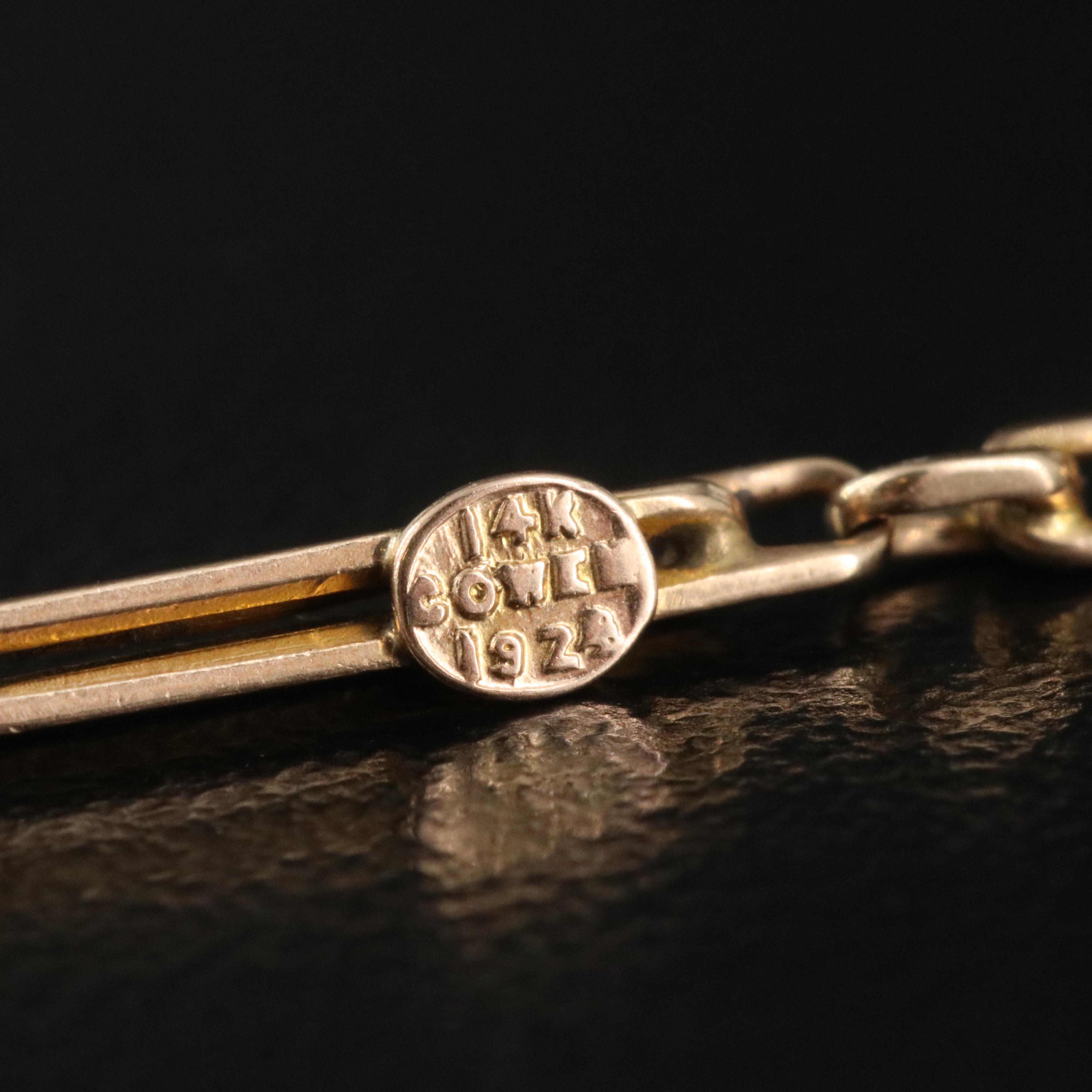 14K Fancy Link Fob Chain