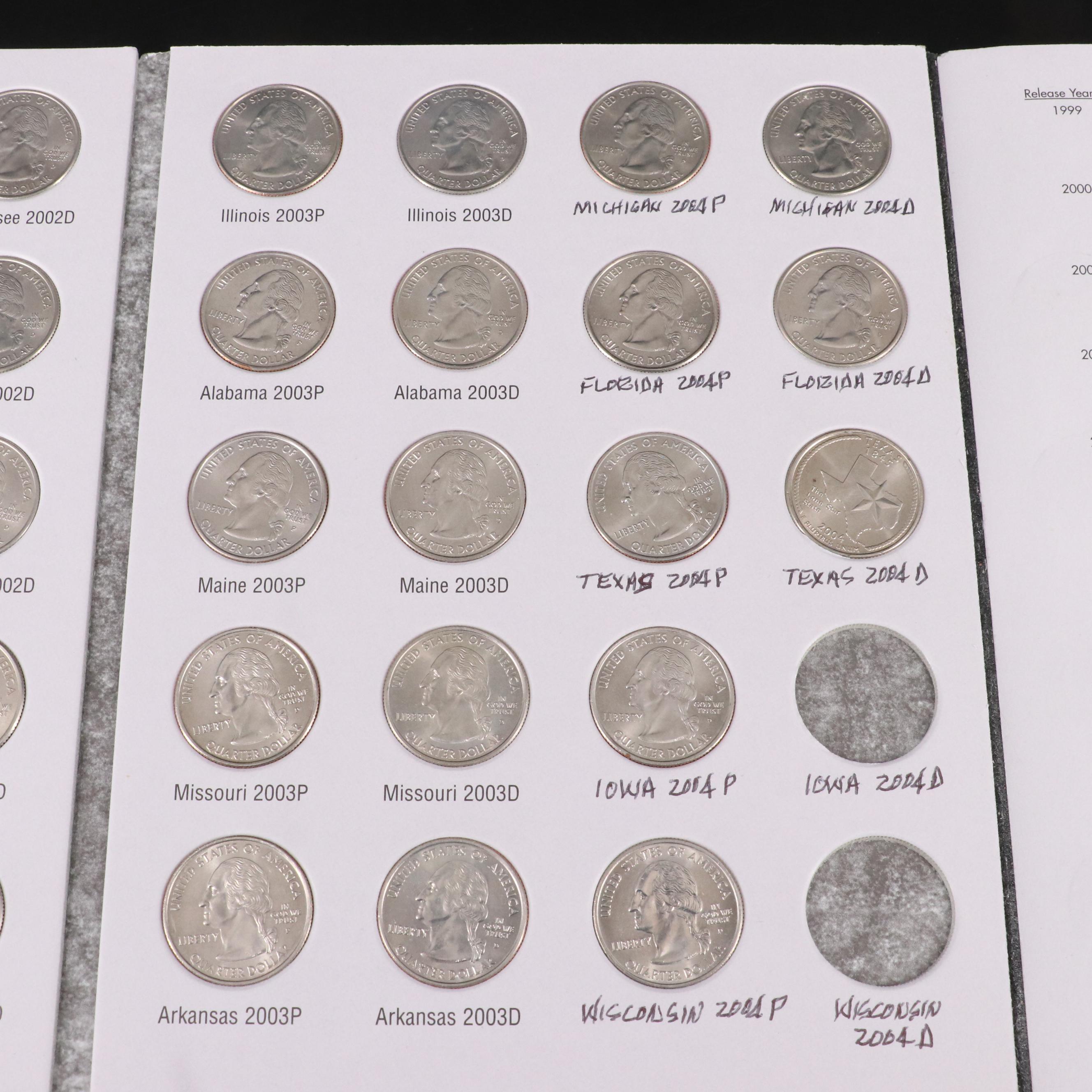 Four Binders of U.S. Statehood Quarters