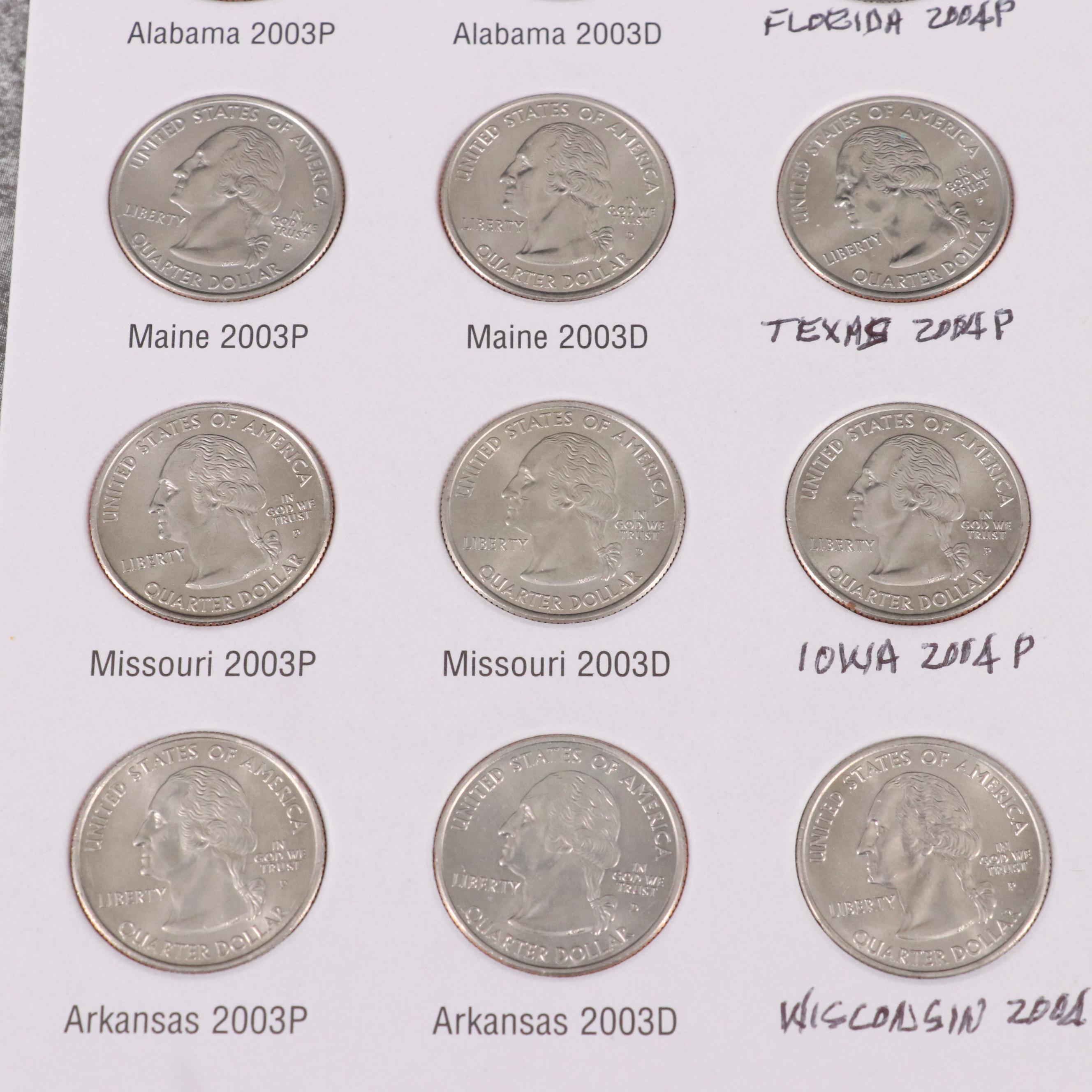 Four Binders of U.S. Statehood Quarters