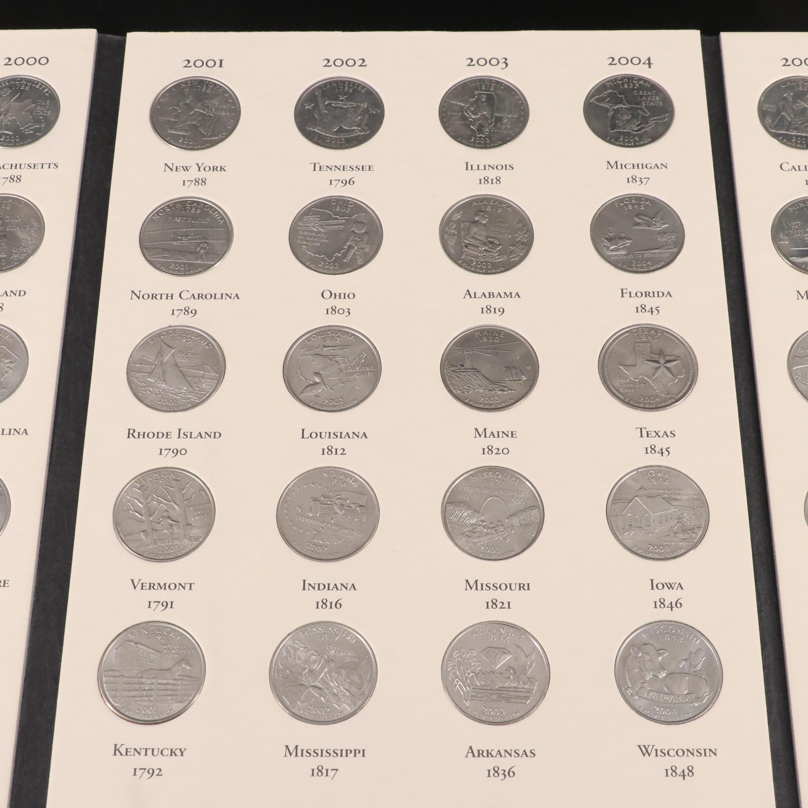 Four Binders of U.S. Statehood Quarters