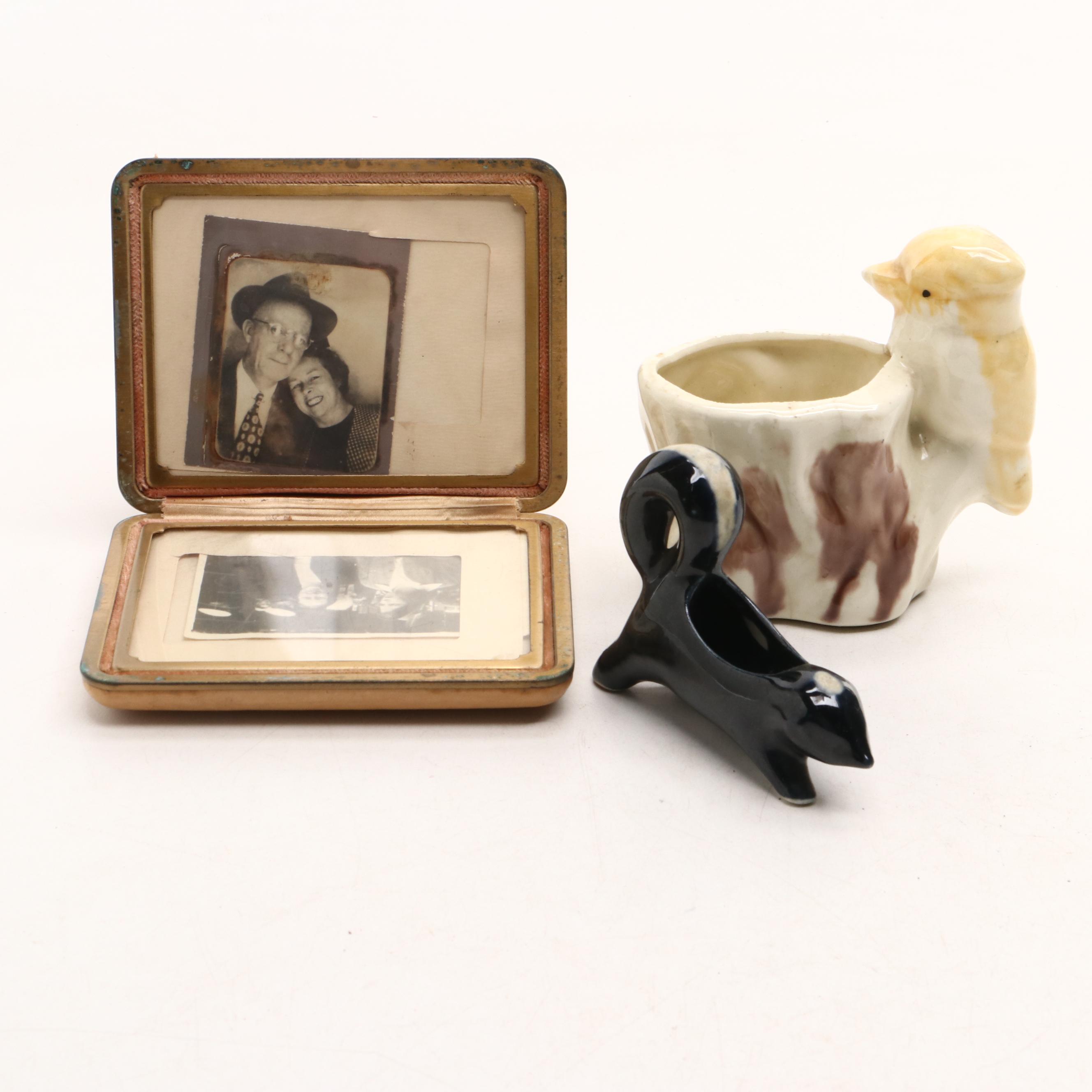 French Ivory and Celluloid Vanity Wares with Eyeglasses, Pens, Pin Dishes, More