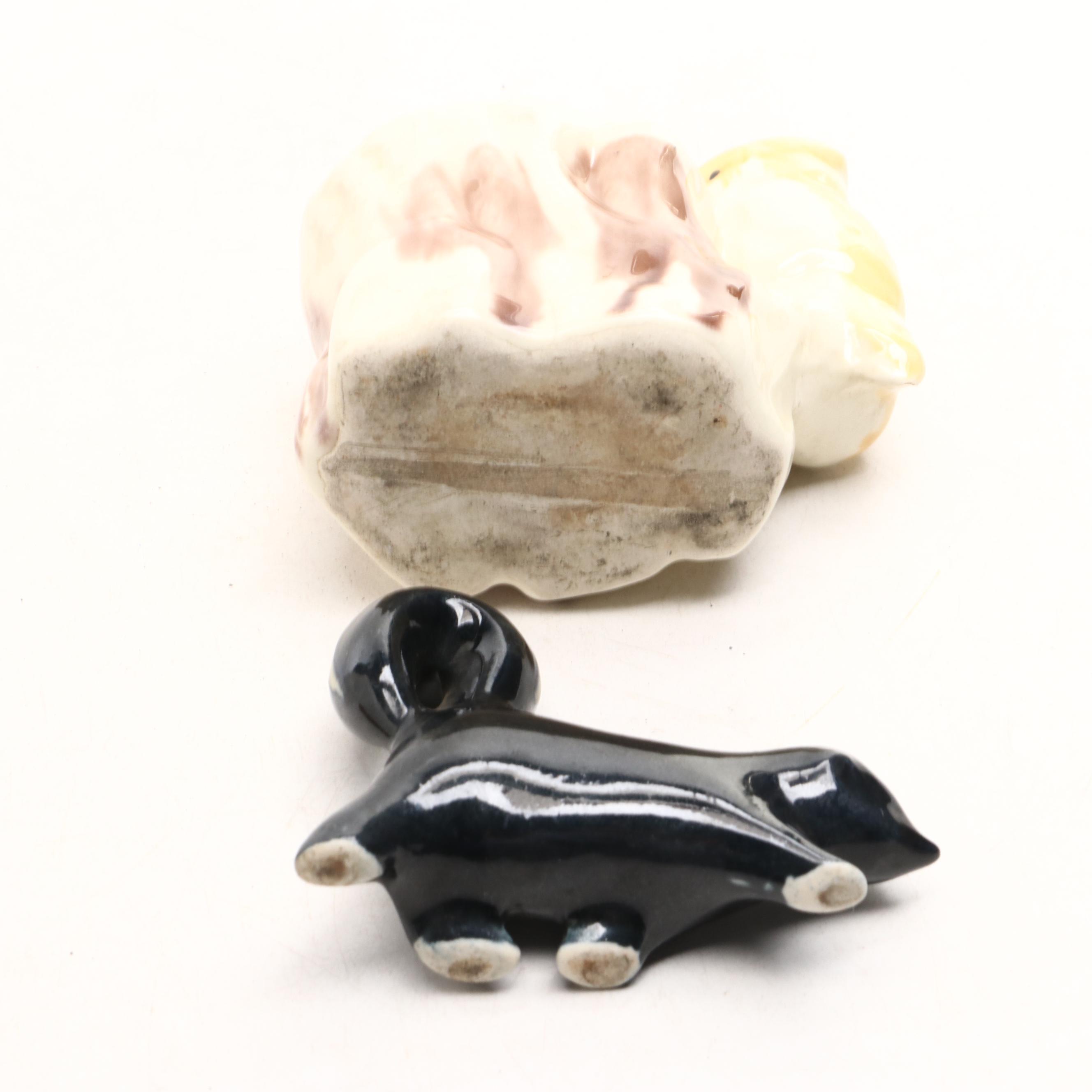 French Ivory and Celluloid Vanity Wares with Eyeglasses, Pens, Pin Dishes, More