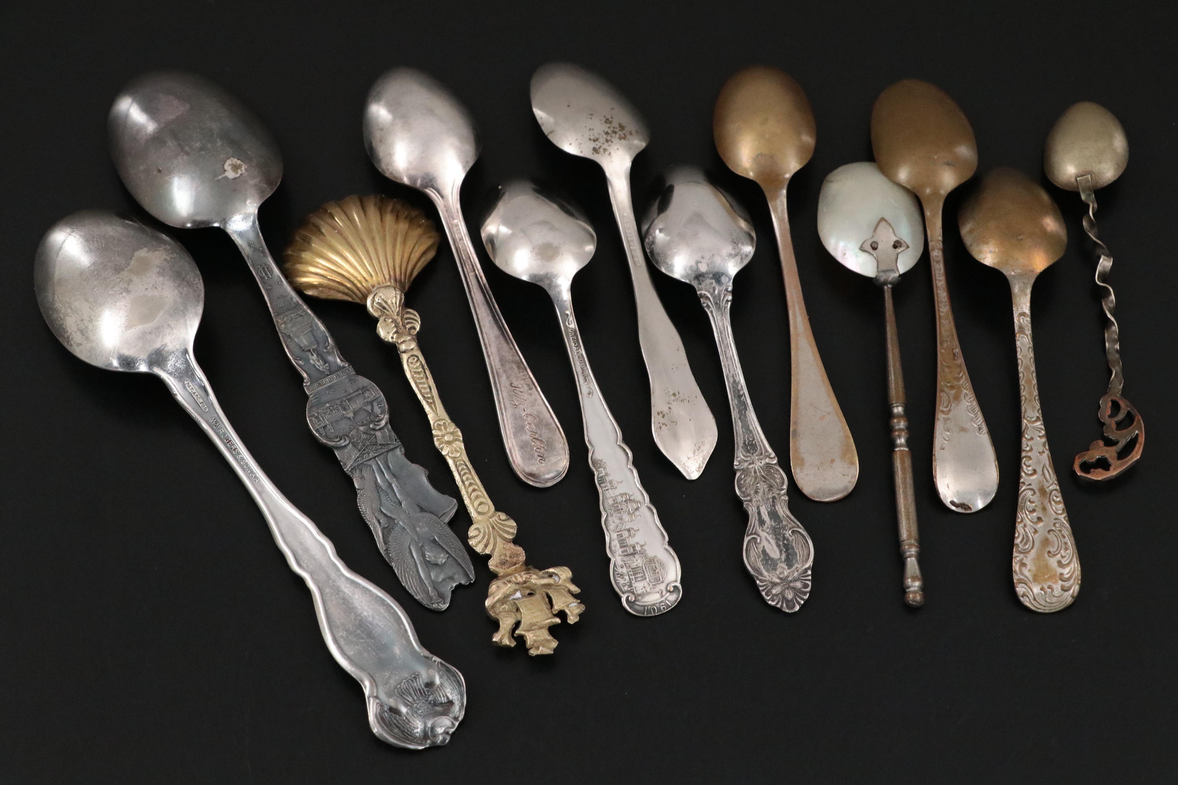 Art Deco Style Silver Plate Flatware With Other Utensils