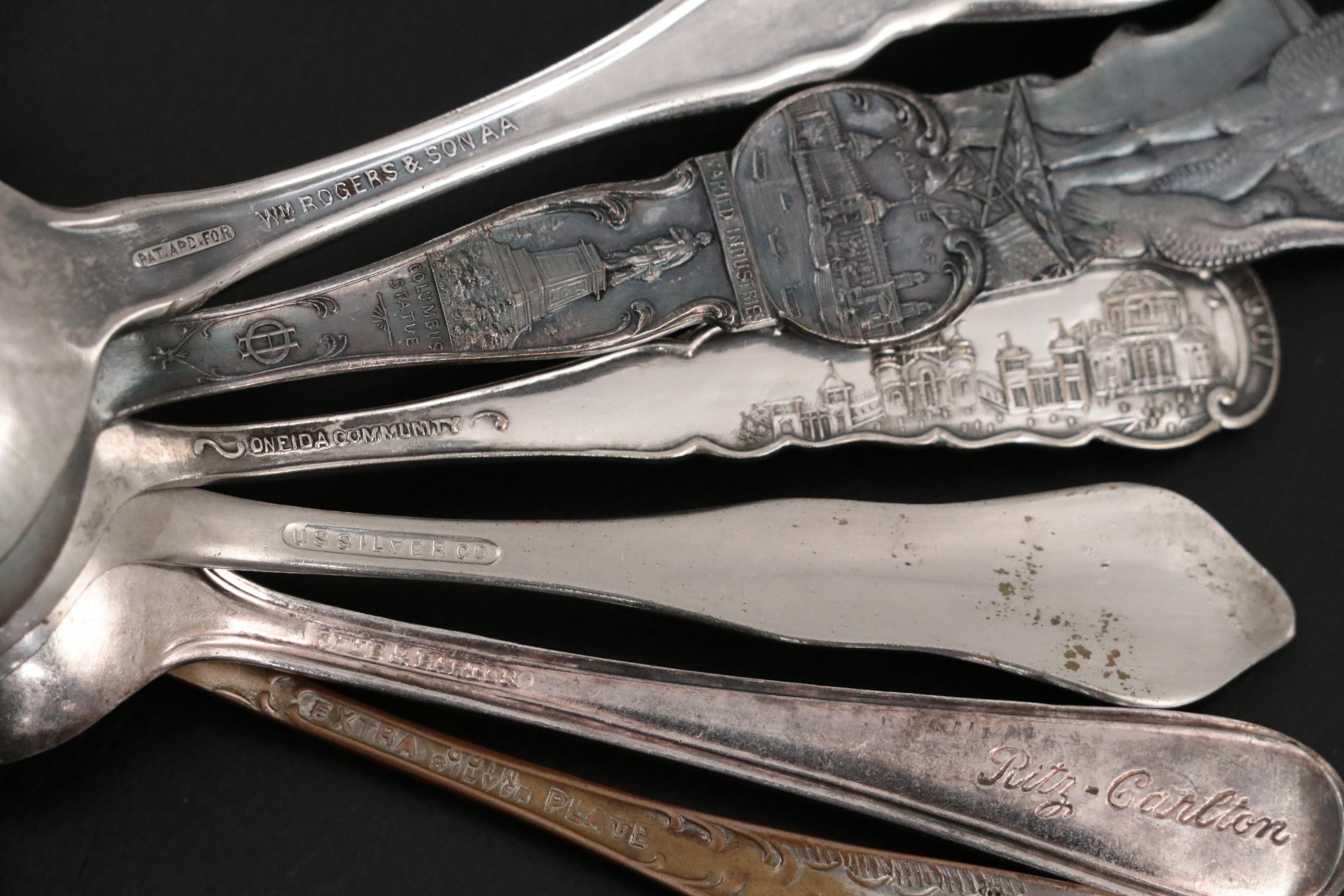 Art Deco Style Silver Plate Flatware With Other Utensils