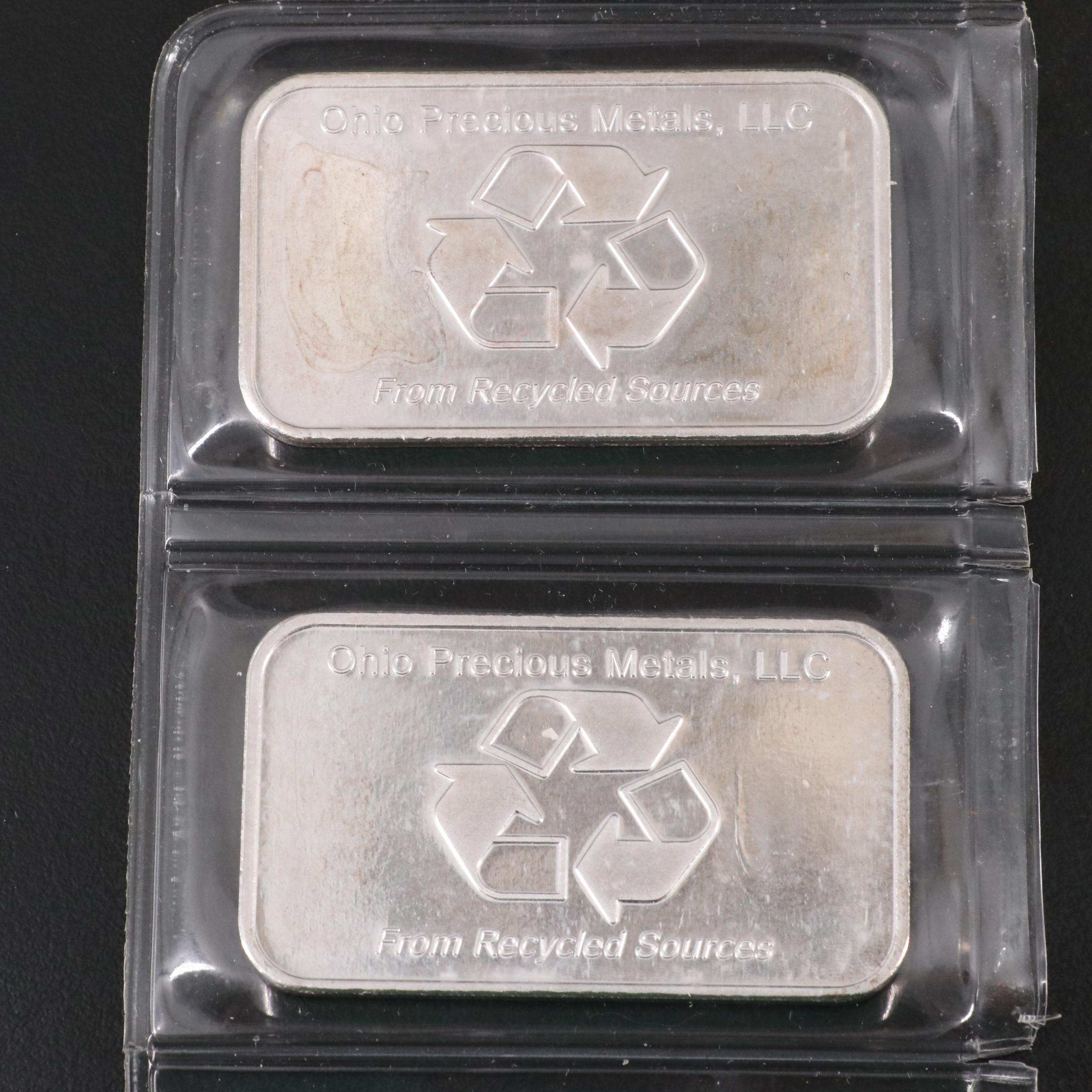 Group of Five OPM One Ounce Silver Bars