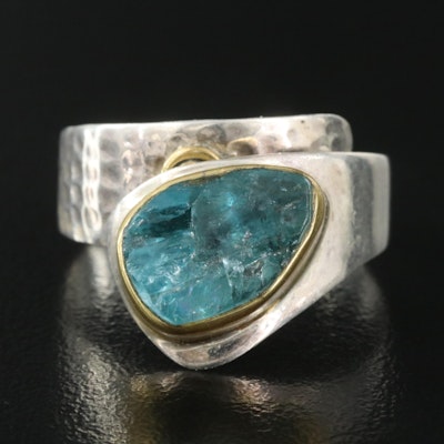 Sterling Rough Apatite Ring