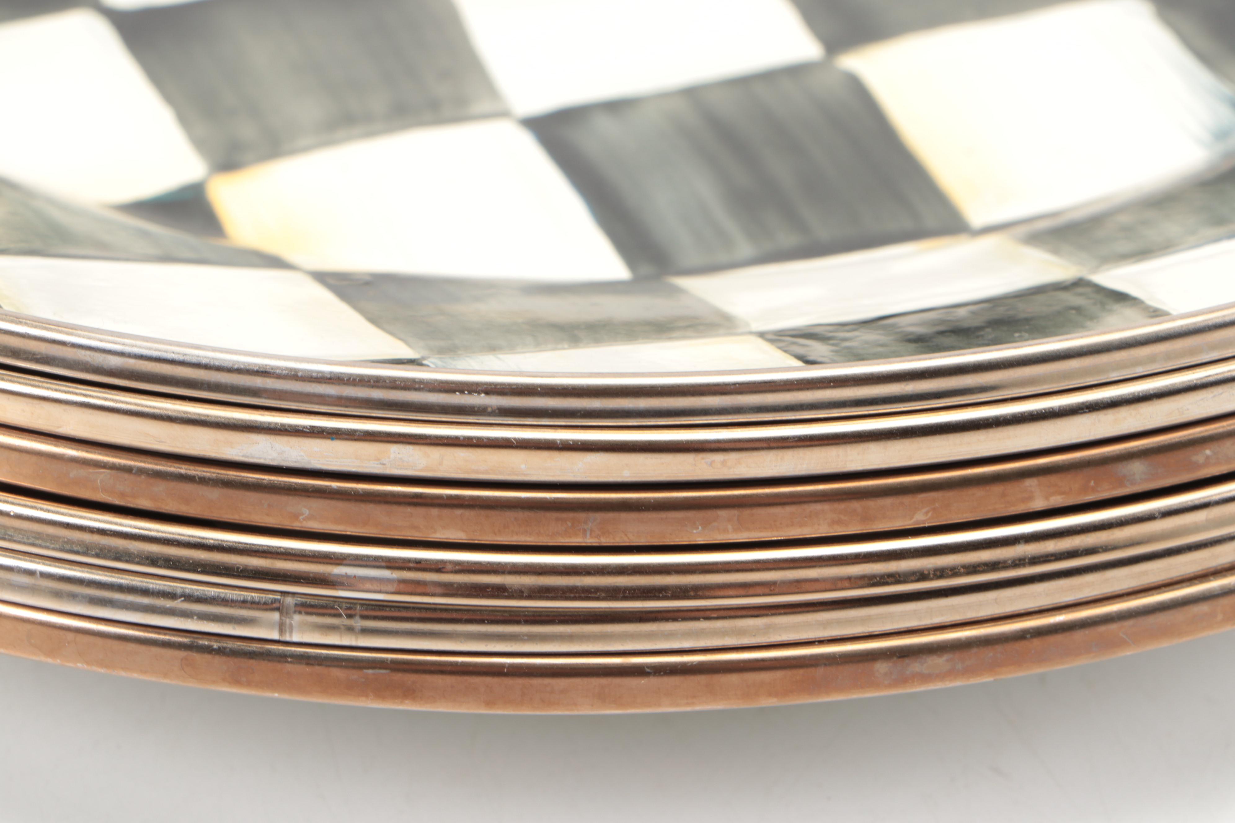 MacKenzie-Childs "Courtly Check" Enameled Plates