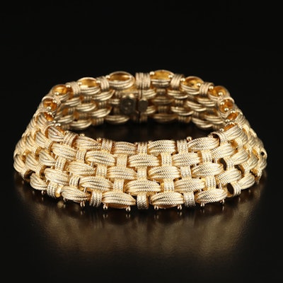 Italian Sterling Basket Weave Bracelet
