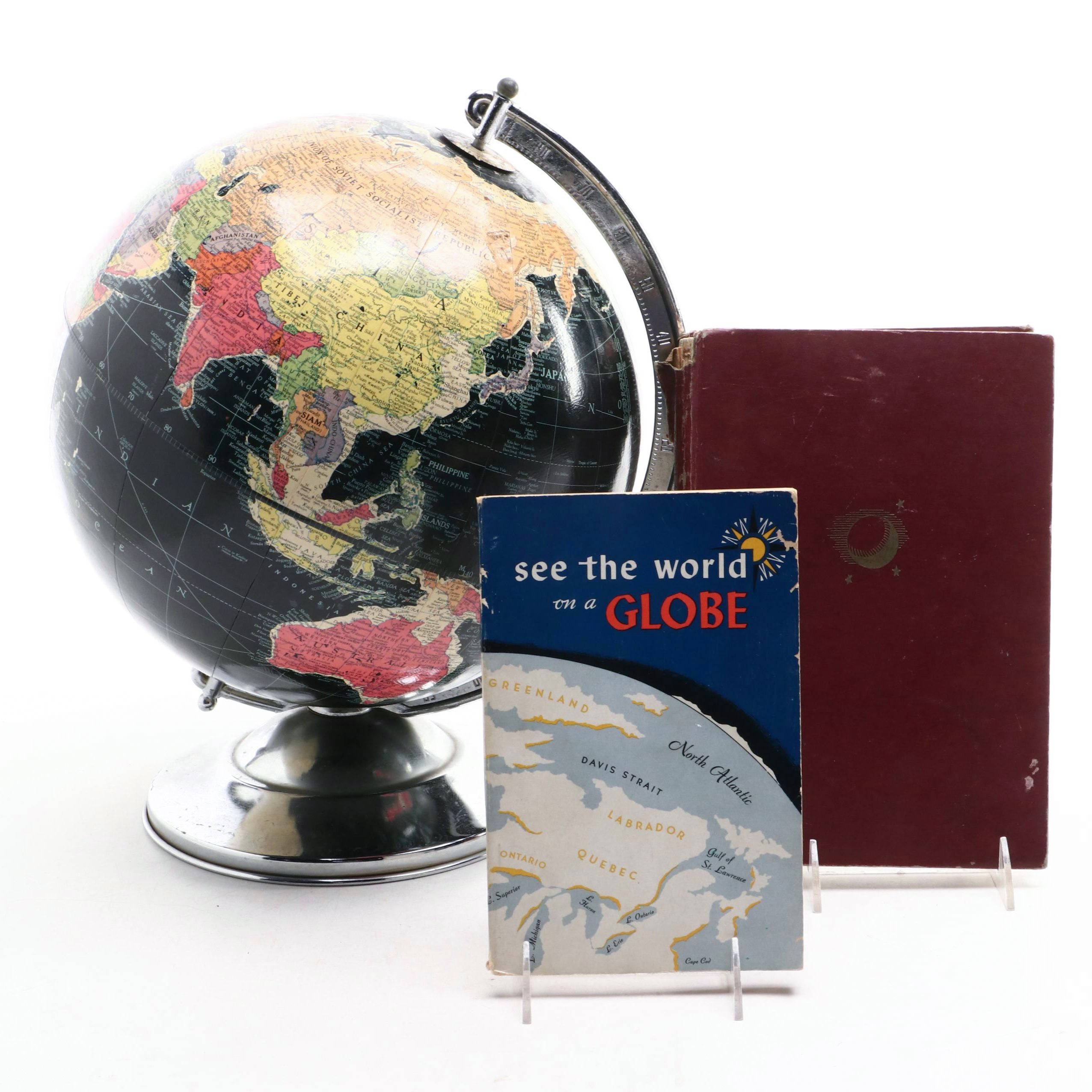 Replogle 12" Precision Globe with Guidebook and Rand McNally Atlas