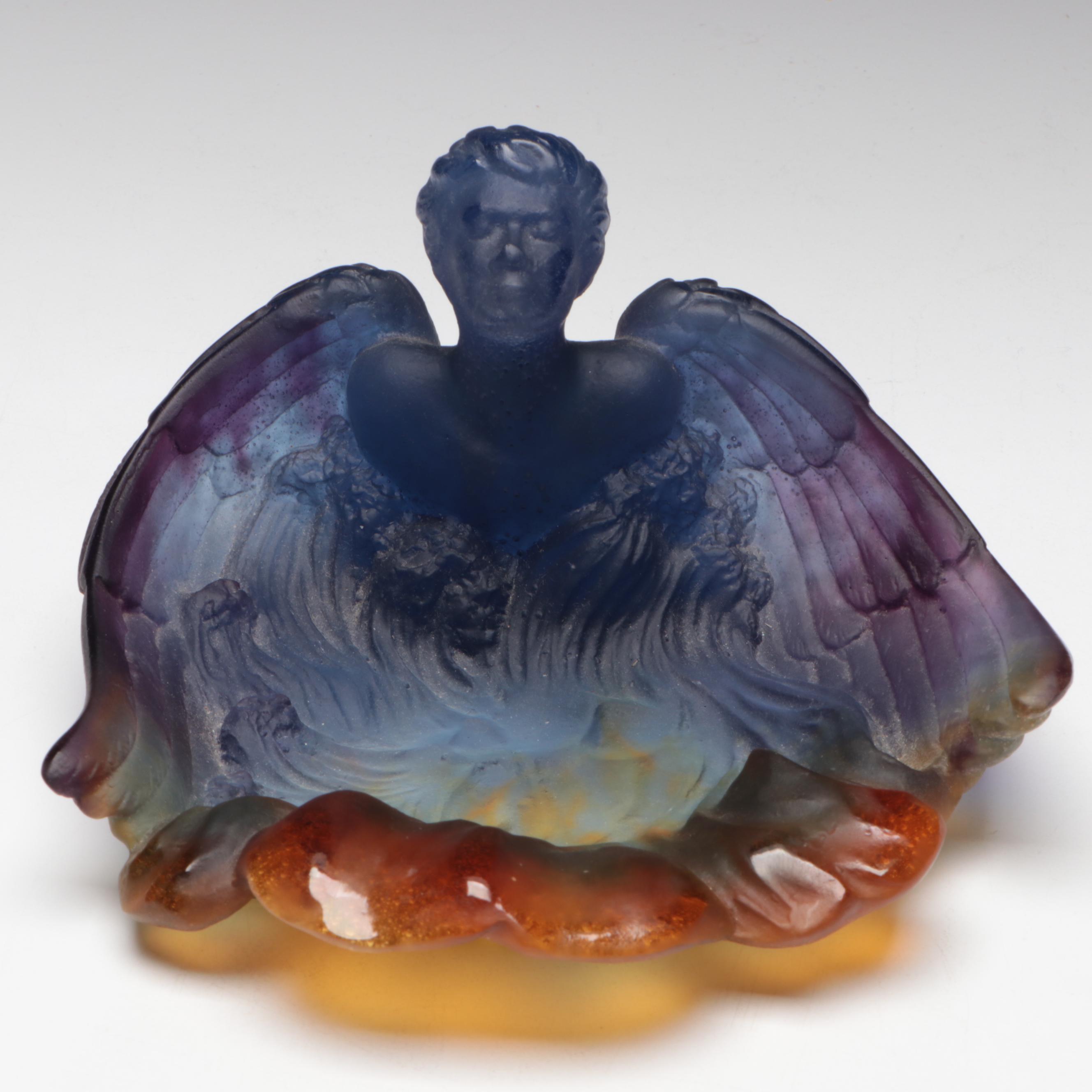 Daum France Pate De Verre Angel Coupelle